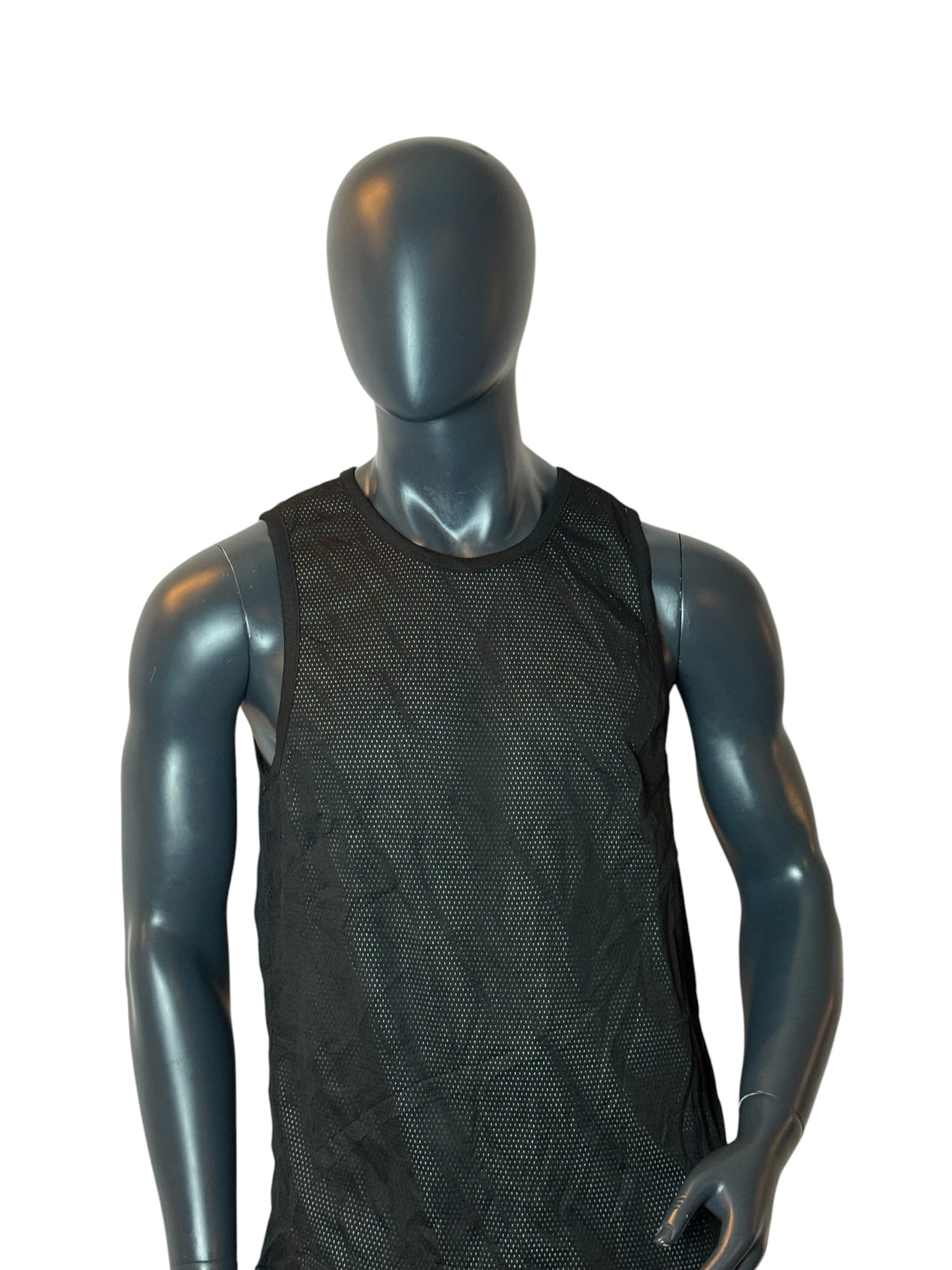 Vintage Black Mesh Tank Top / Jersey Size L