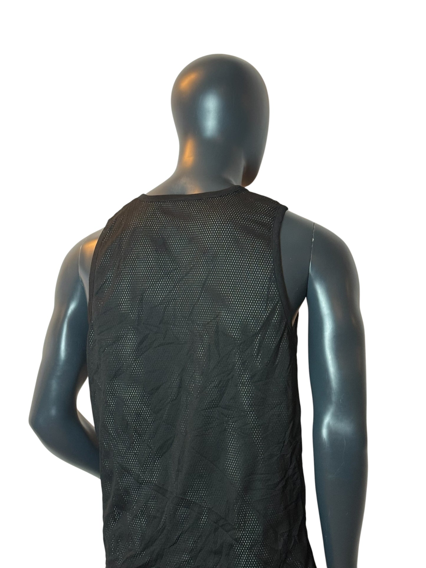 Vintage Black Mesh Tank Top / Jersey Size L