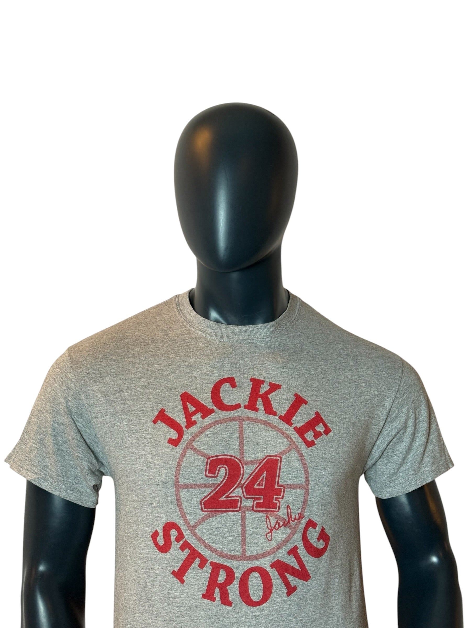 Jackie Strong 24 Basketball T-Shirt Vintage Style Grey