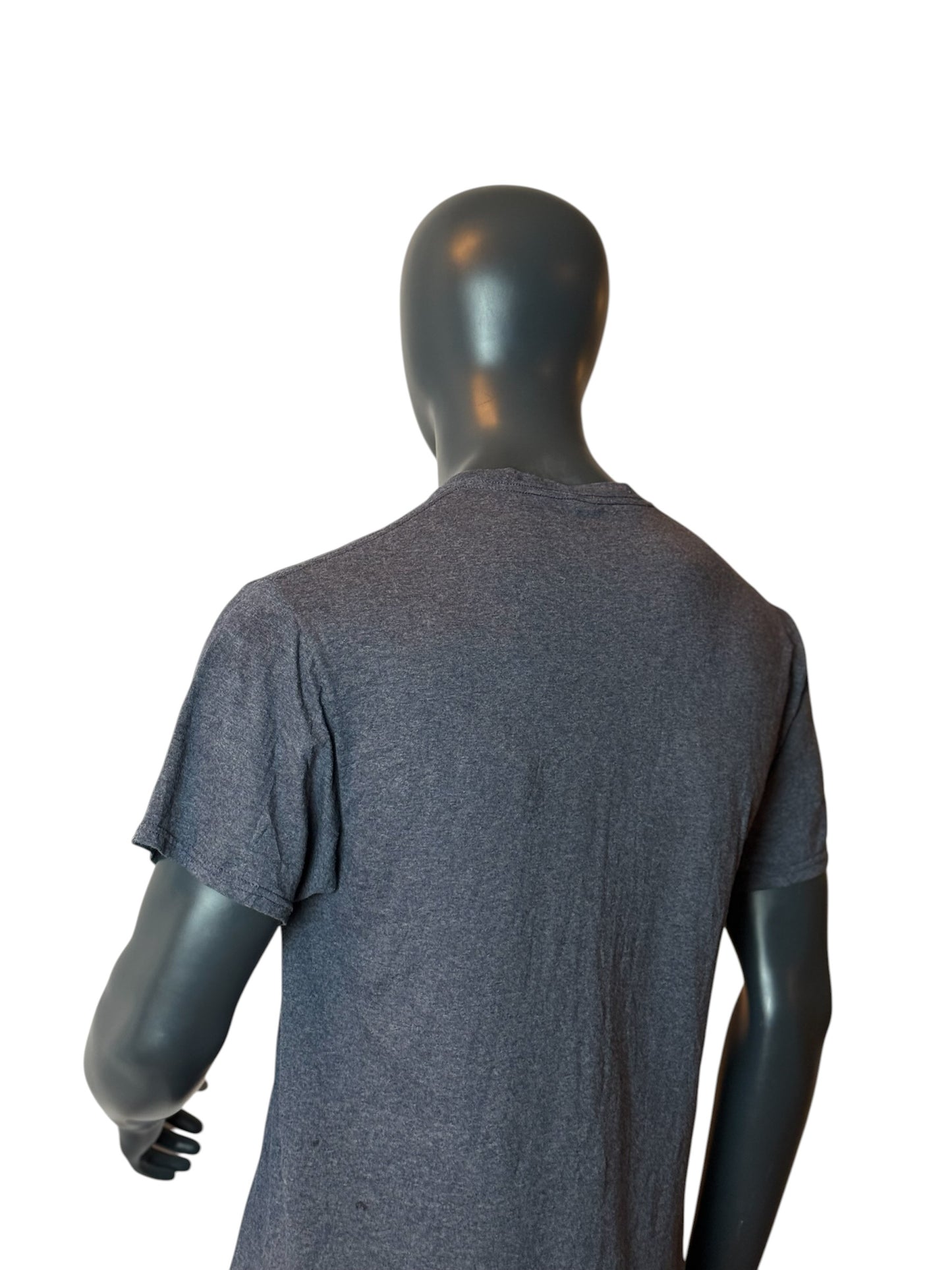 Vintage Graphic T-Shirt Grey “Learning Is A Great Adventure” Size L
