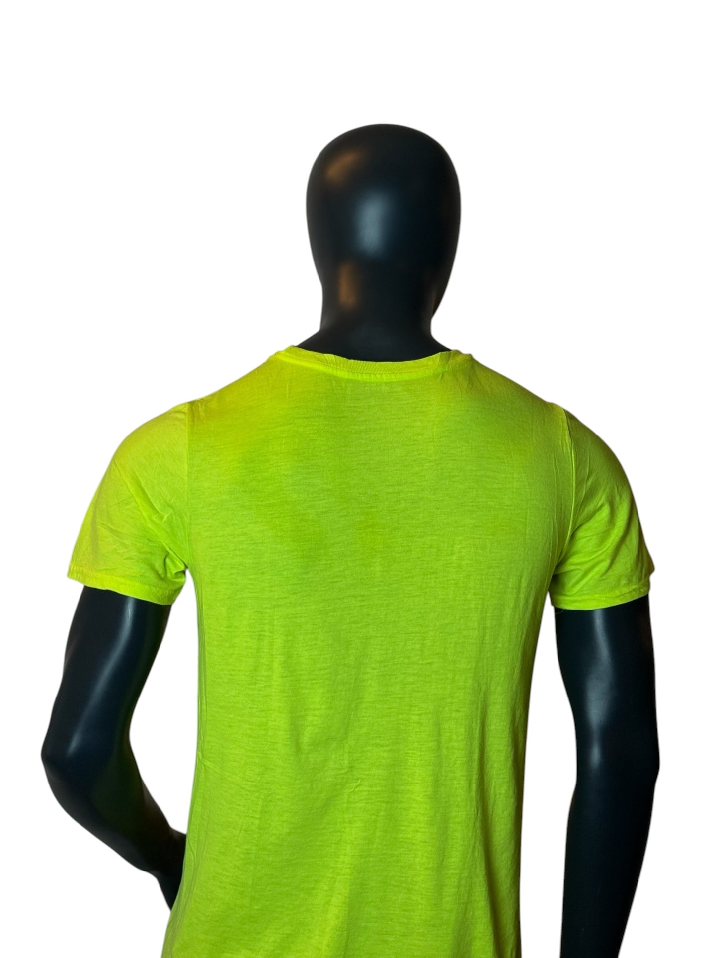 Sports Graphic T-Shirt Neon Green Style “WASH U Men’s Soccer” Size M
