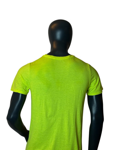 T-shirt graphique de sport vert néon, style « WASH U Men’s Soccer », taille M