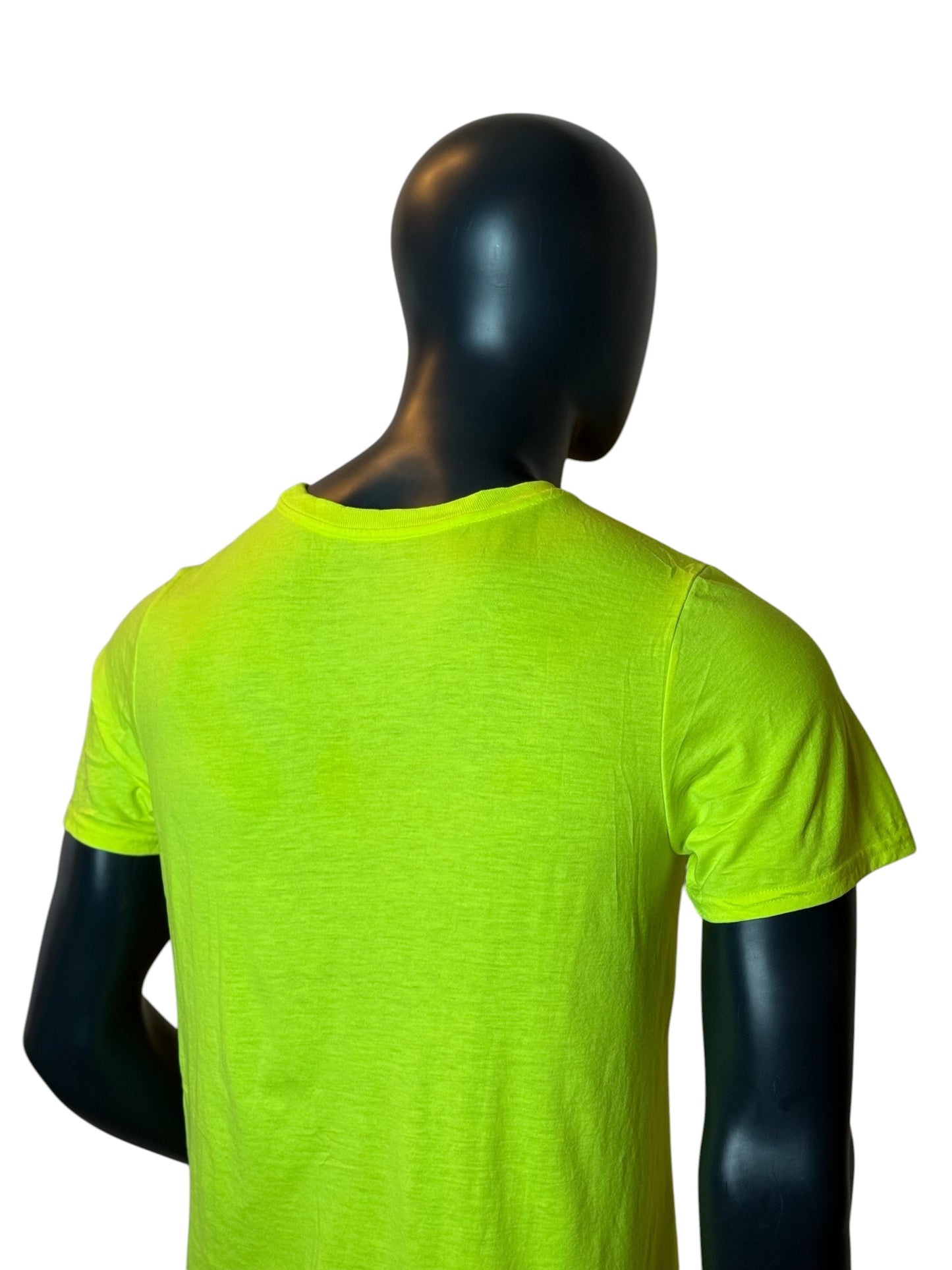 Sports Graphic T-Shirt Neon Green Style “WASH U Men’s Soccer” Size M