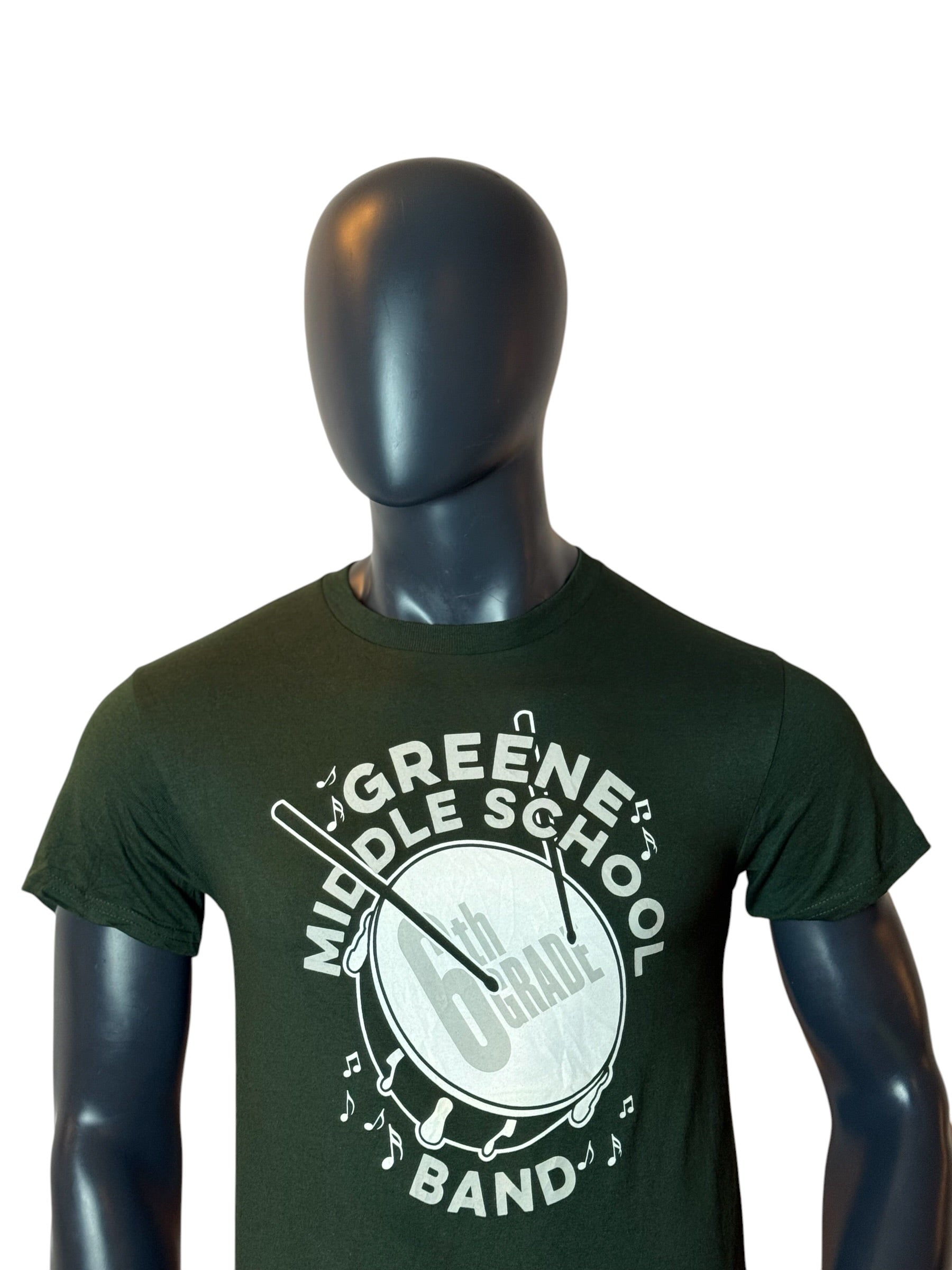 Band Graphic Vintage Style T-Shirt Green Greene Middle School Band