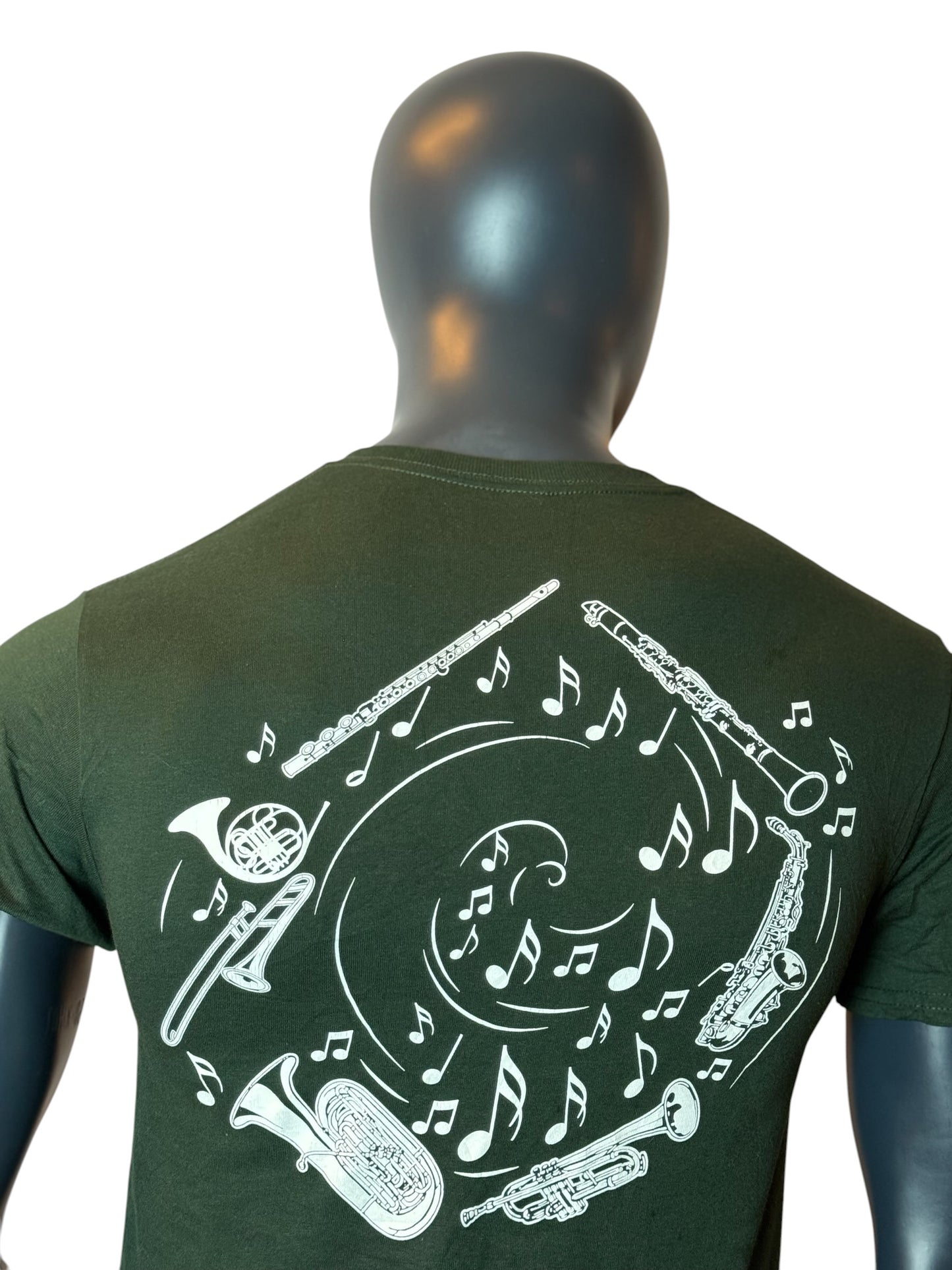 Band Graphic Vintage Style T-Shirt Green “Greene Middle School Band” Size S