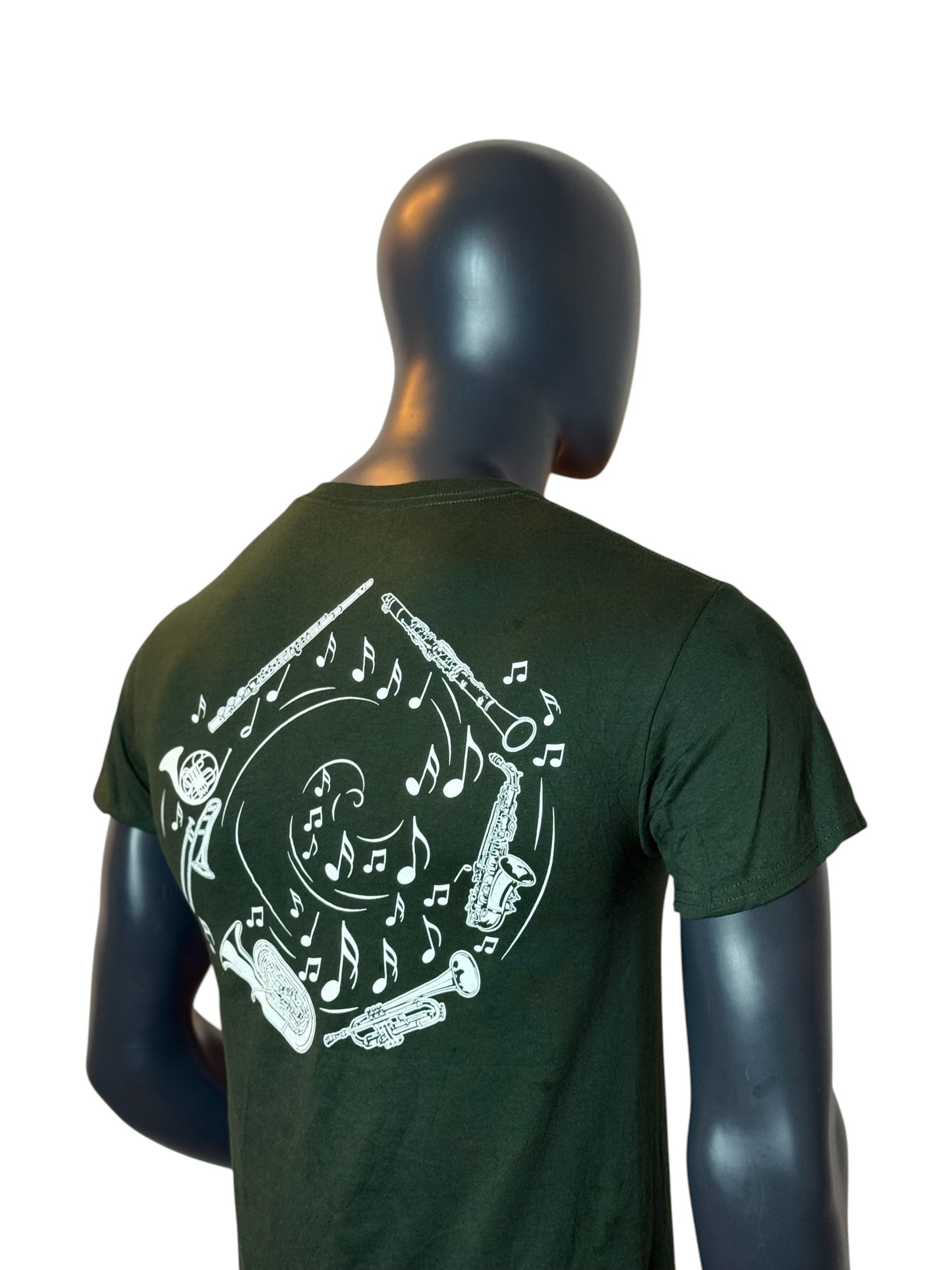 Band Graphic Vintage Style T-Shirt Green “Greene Middle School Band” Size S