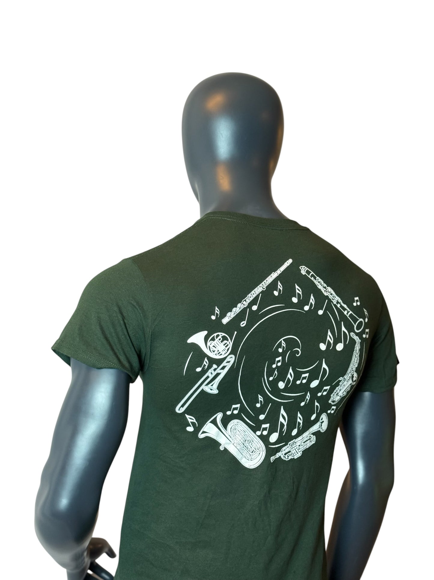 Band Graphic Vintage Style T-Shirt Green “Greene Middle School Band” Size S