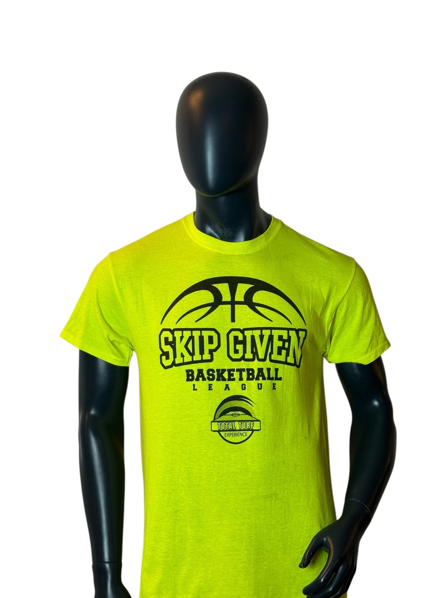 Basketball Vintage Graphic T Shirt Neon Green “Skip Given League” Size M