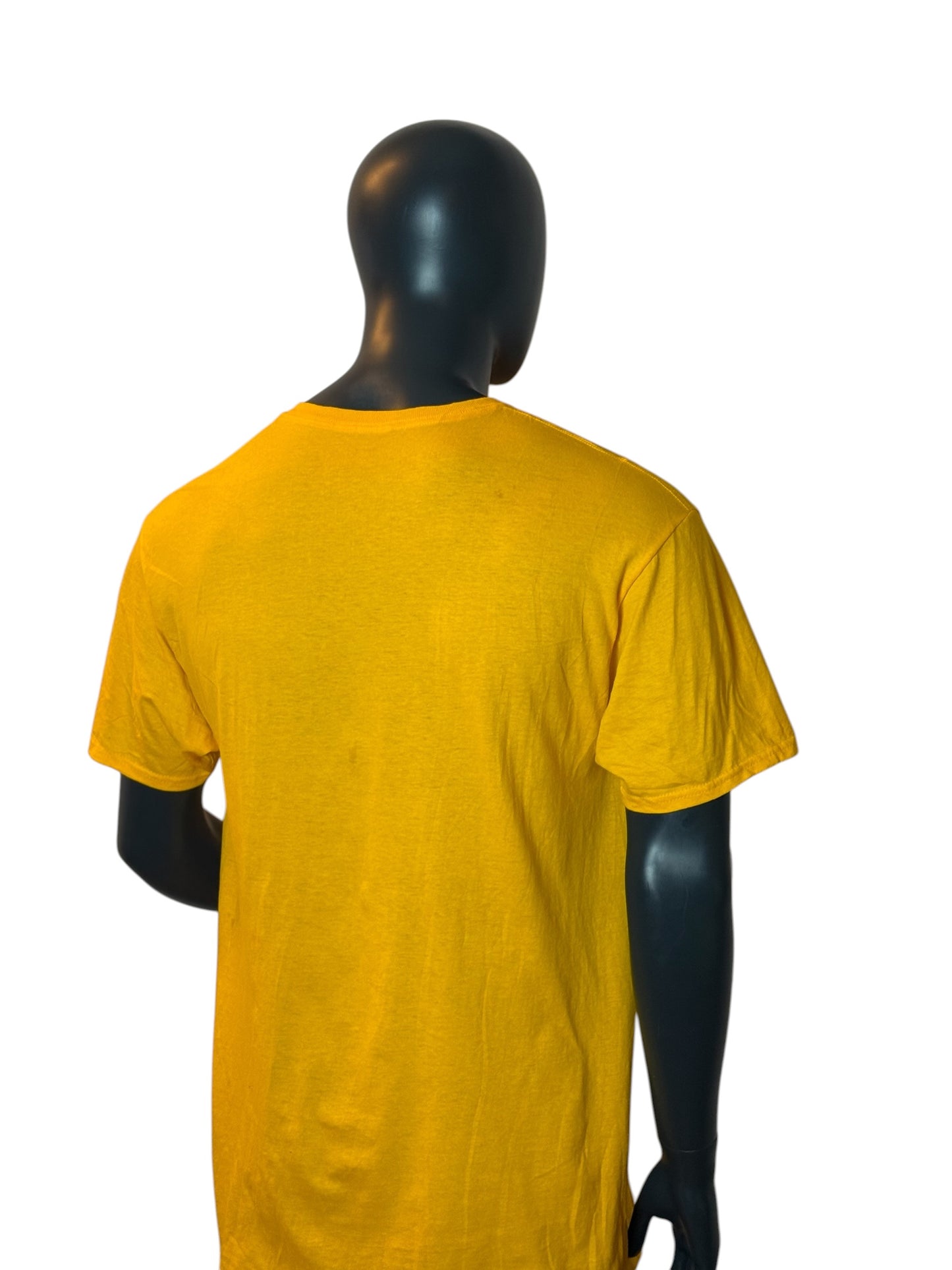 Vintage Graphic Statement T Shirt Yellow “Not Near Our Children” Size L