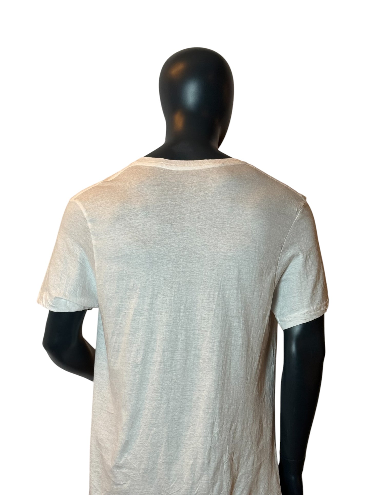 Basic V-Neck T Shirt White Minimal Essential Size XL