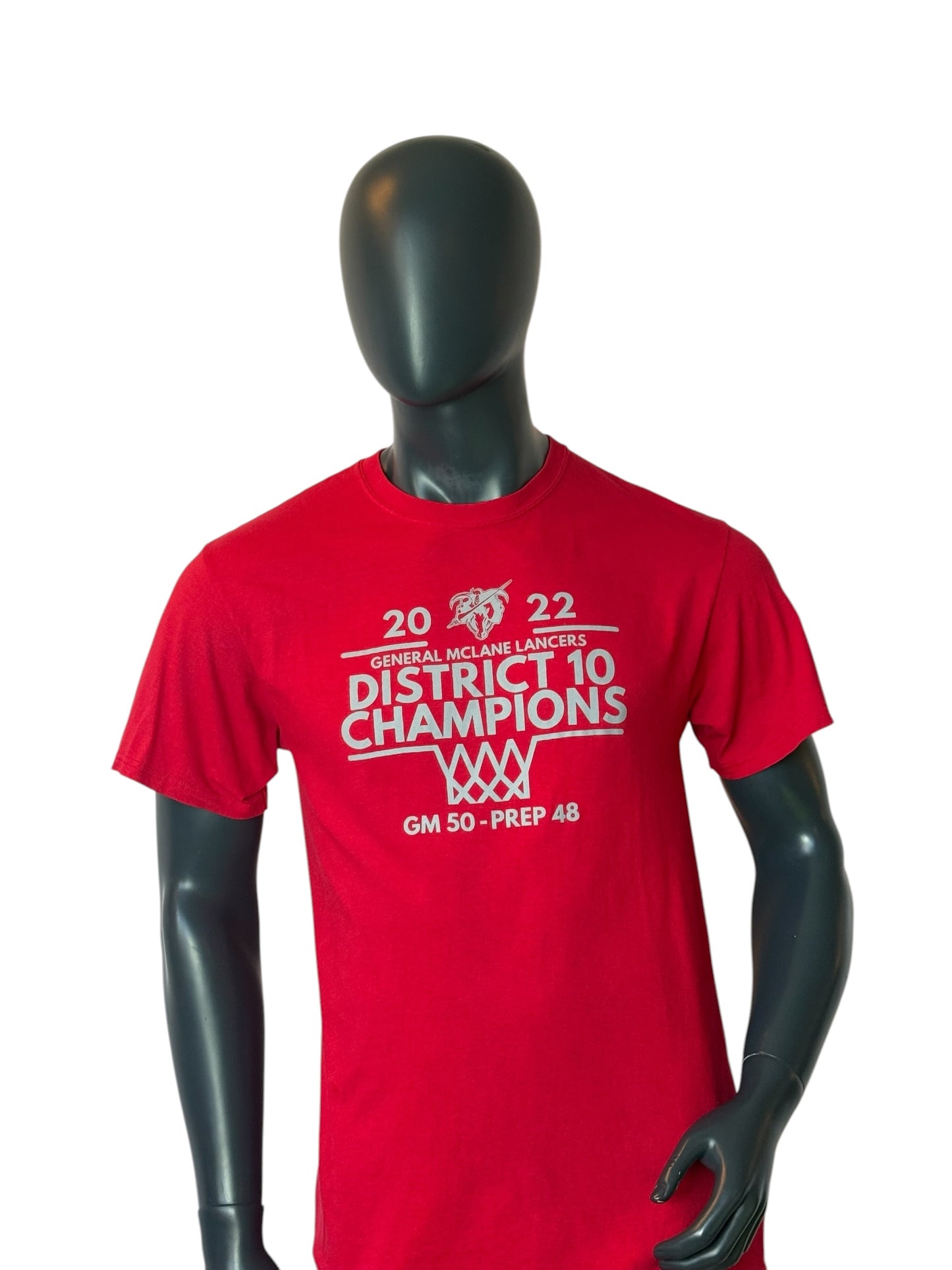 Vintage District 10 Champions T Shirt Red Graphic 2022 Size M