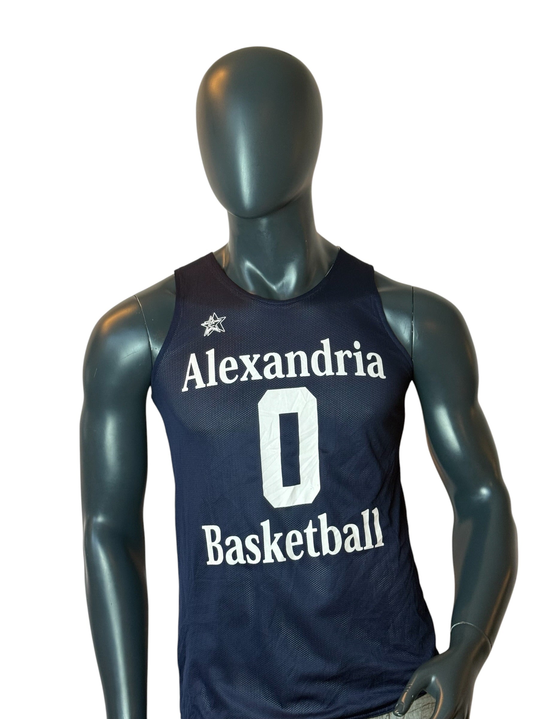 Alexandria Basketball Jersey Navy Mesh Vintage Number 0