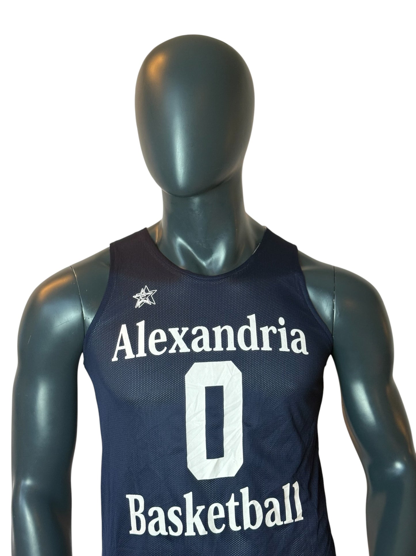 Alexandria Basketball Jersey Navy Mesh Vintage Number 0 Size S