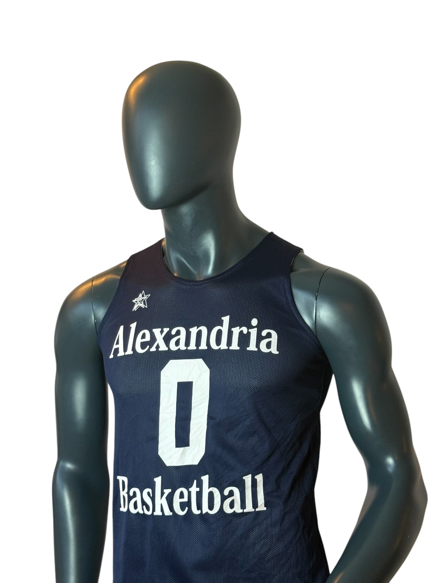 Alexandria Basketball Jersey Navy Mesh Vintage Number 0 Size S
