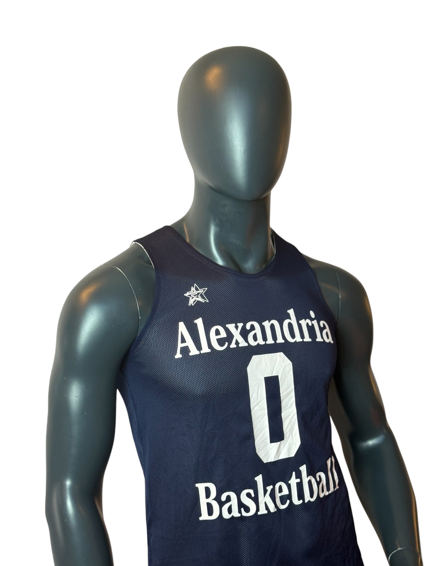 Alexandria Basketball Jersey Navy Mesh Vintage Number 0 Size S