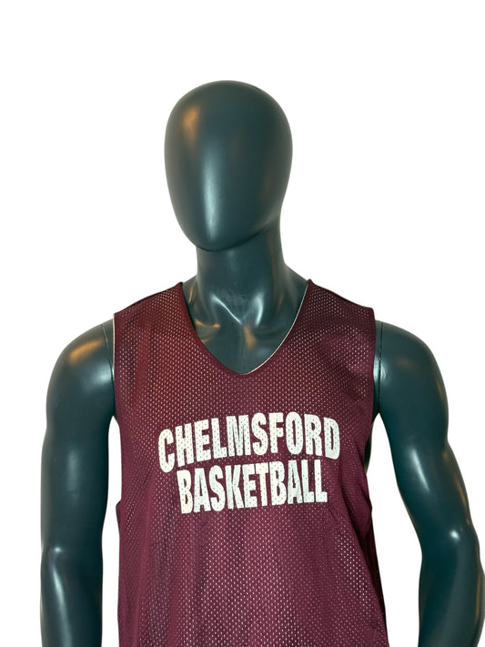 Vintage Chelmsford Basketball Jersey Burgundy Mesh Number 10
