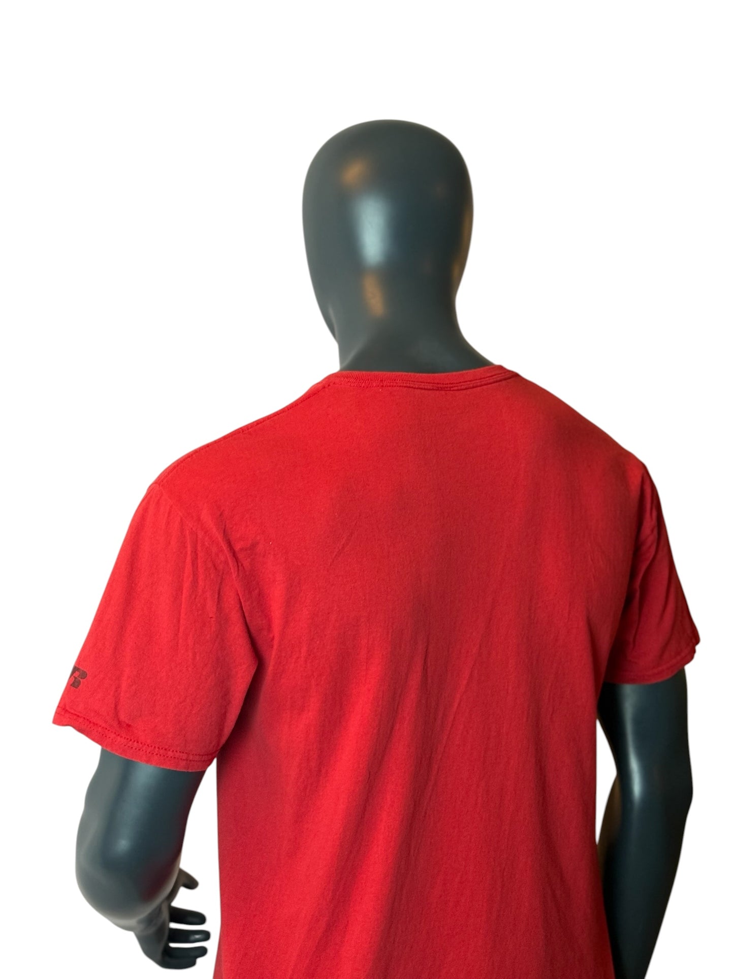 Wisconsin Badgers T Shirt Red Big Logo College Vintage Retro Style Size L