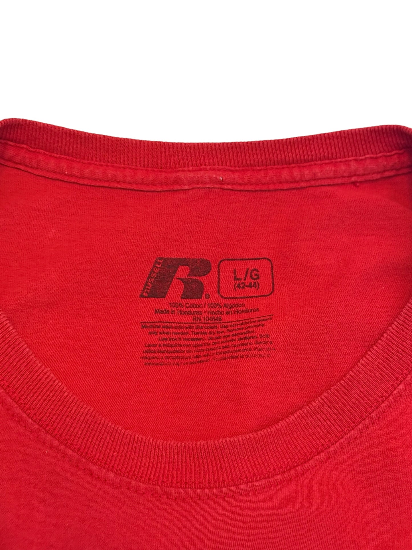 Wisconsin Badgers T Shirt Red Big Logo College Vintage Retro Style Size L