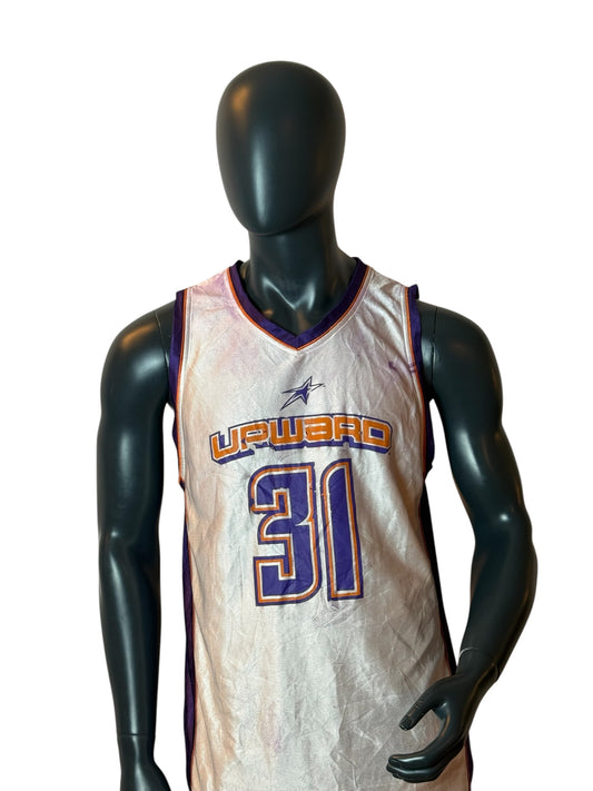 Vintage Retro Reversible Upward Basketball Jersey 2 in 1 Orange White