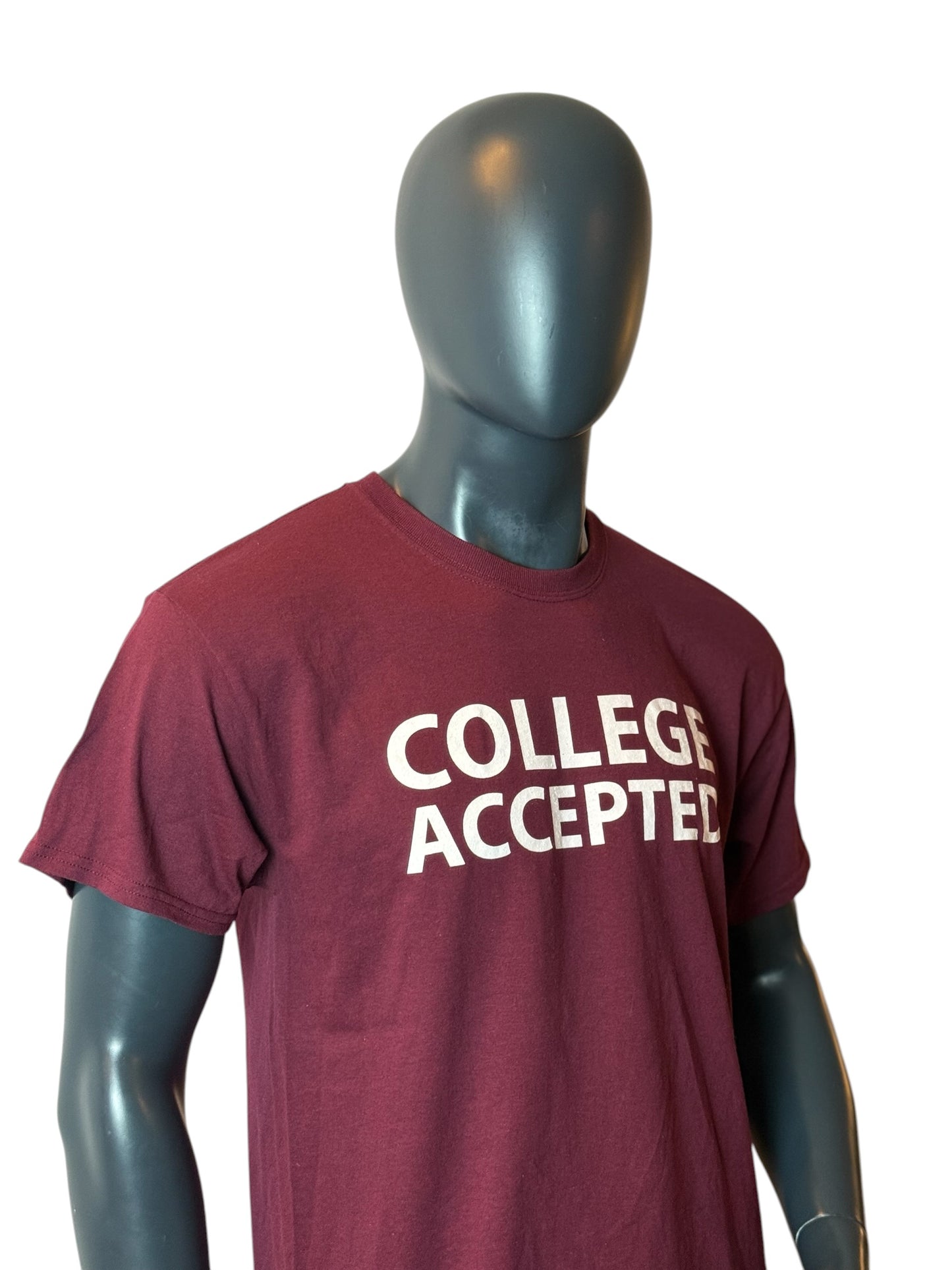 College Accepted Wellspring Vintage Retro T Shirt Burgundy Size L
