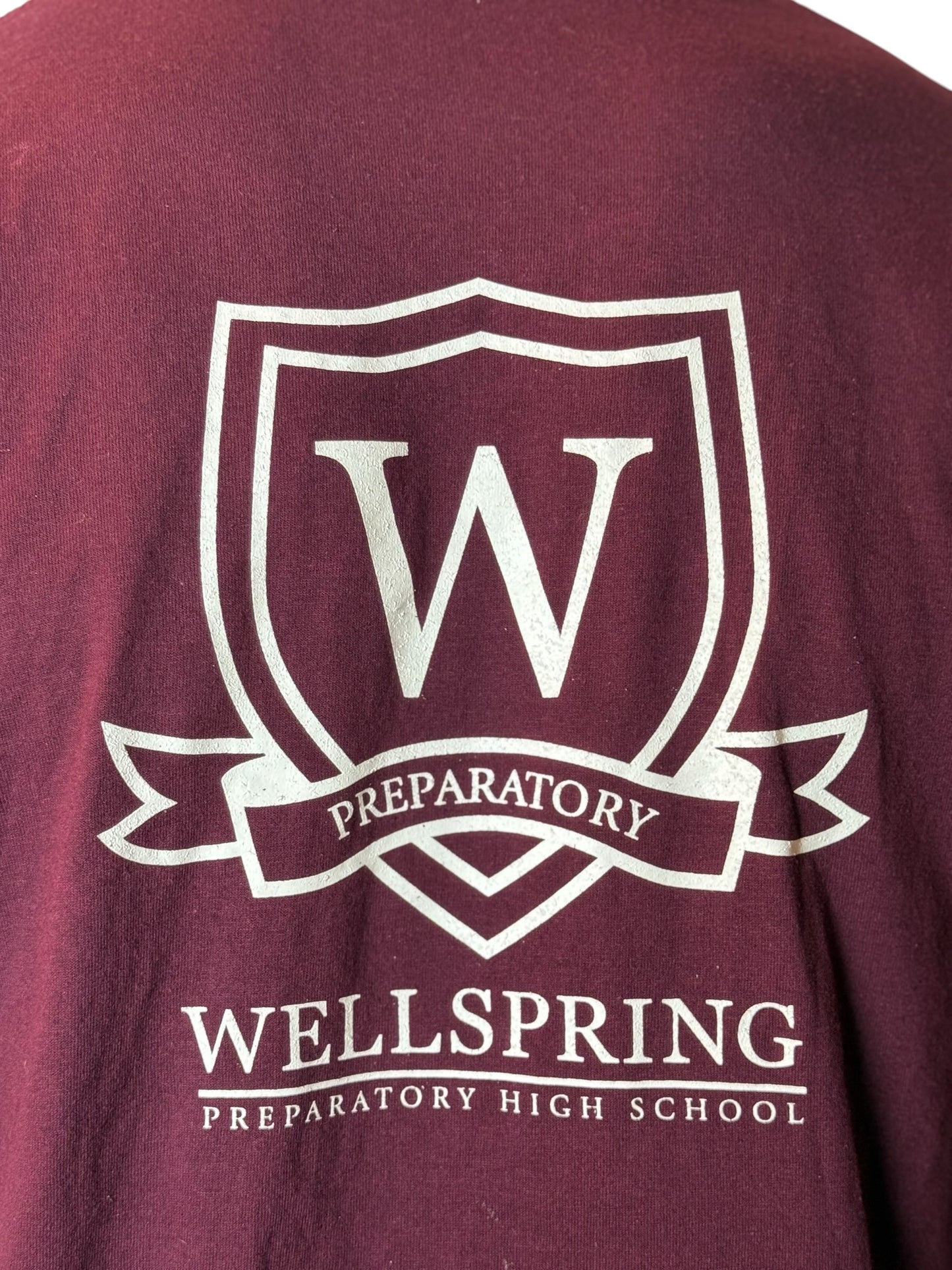 College Accepted Wellspring Vintage Retro T Shirt Burgundy Size L
