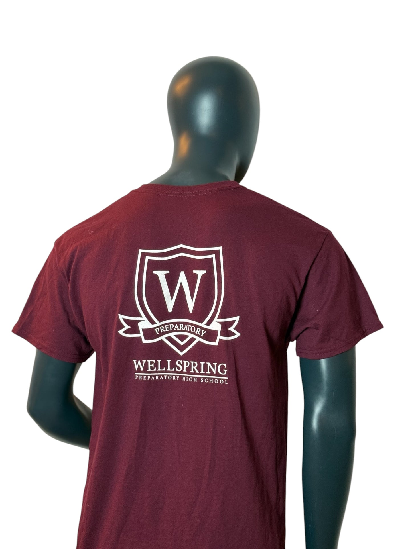 College Accepted Wellspring Vintage Retro T Shirt Burgundy Size L