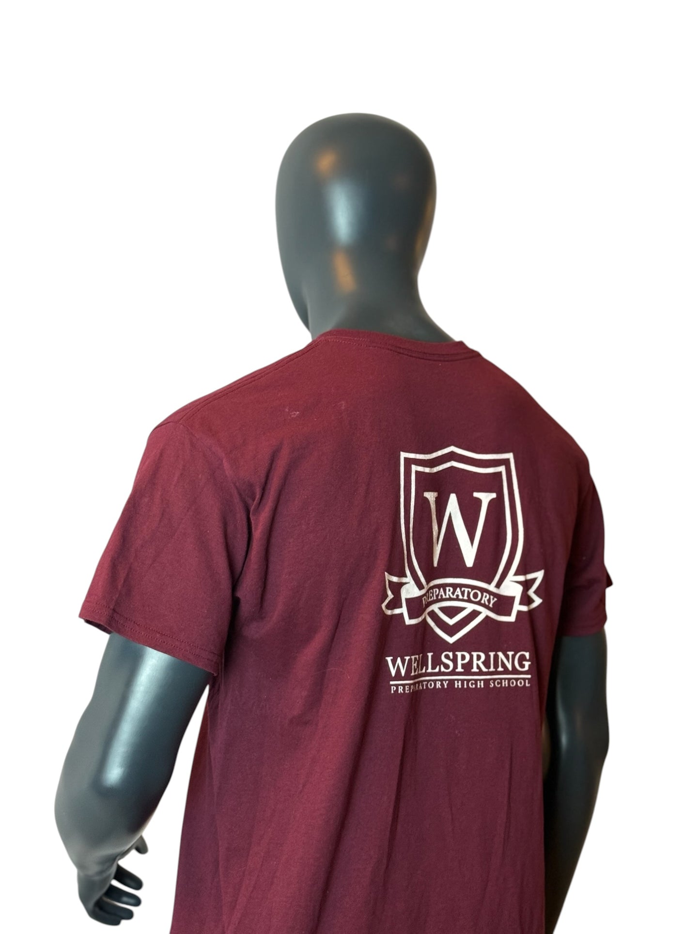 College Accepted Wellspring Vintage Retro T Shirt Burgundy Size L