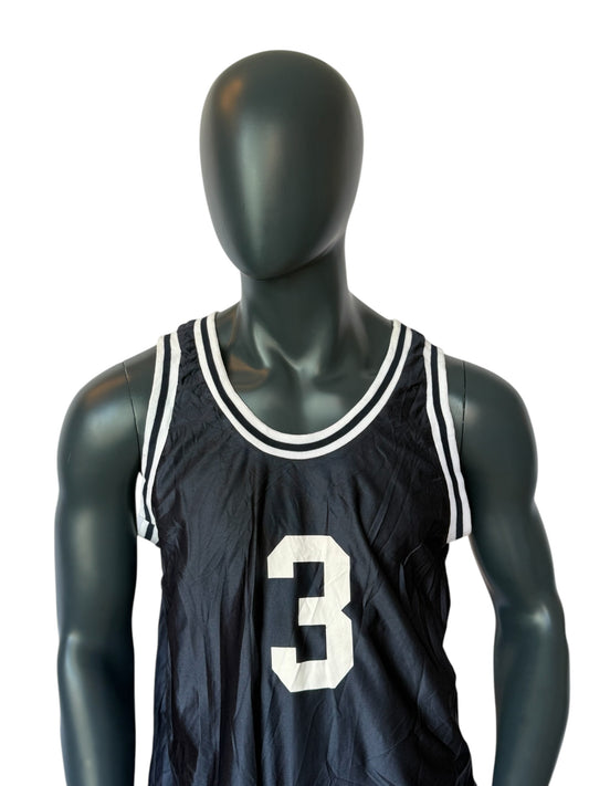 Vintage Basketball Jersey Black Retro Tank Top Streetwear Essential Size L