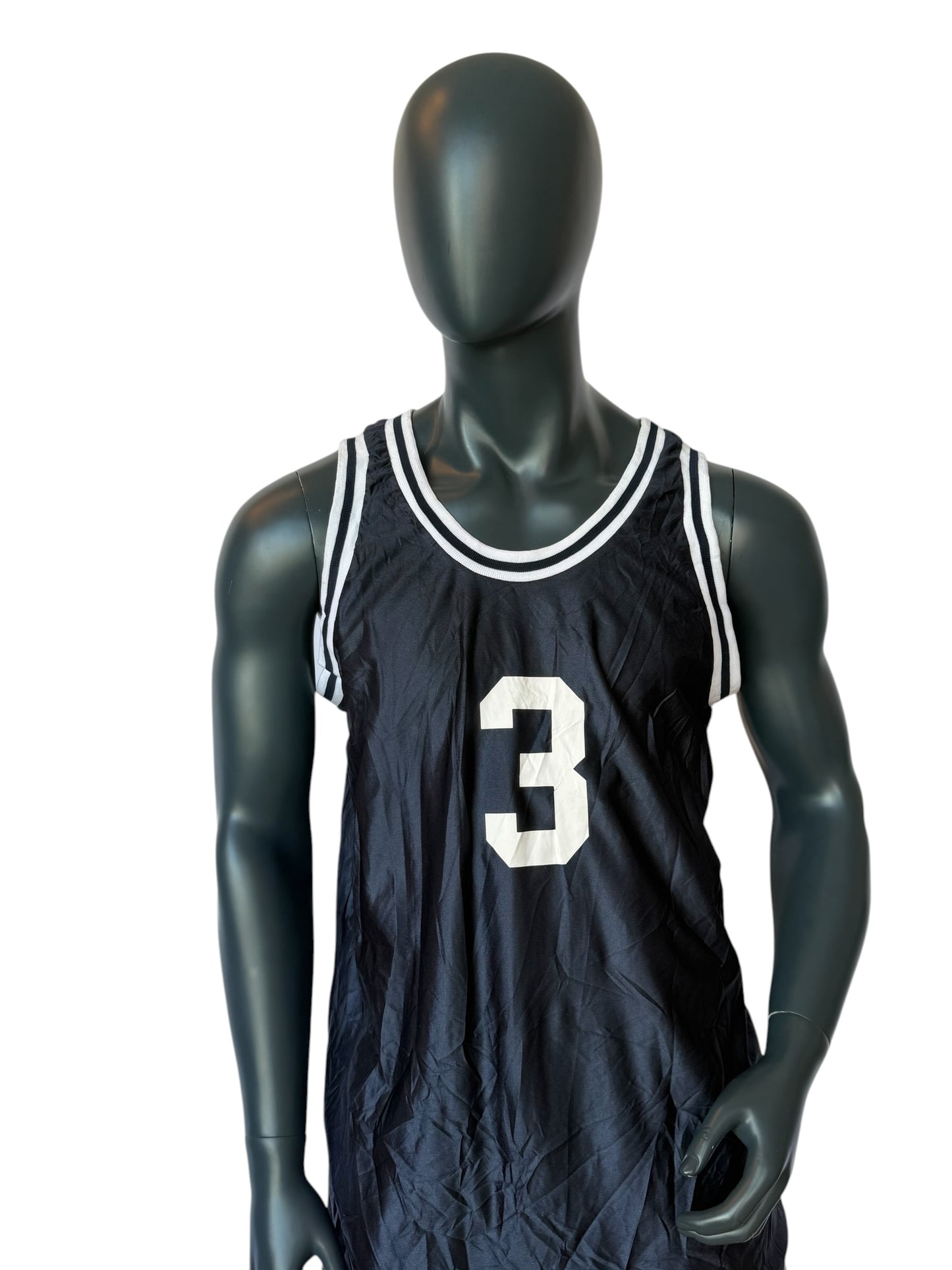 Vintage Basketball Jersey Black Retro Tank Top Streetwear Essential Size L