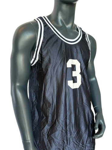 Vintage Basketball Jersey Black Retro Tank Top Streetwear Essential Size L