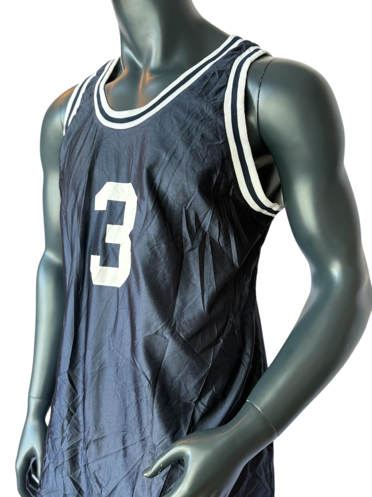 Vintage Basketball Jersey Black Retro Tank Top Streetwear Essential Size L