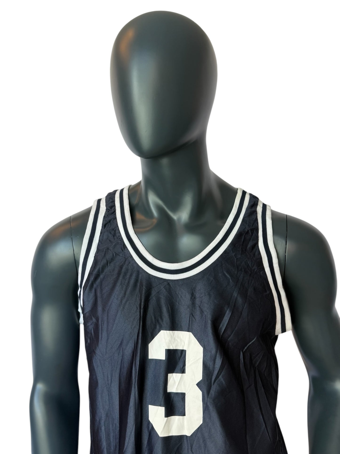 Vintage Basketball Jersey Black Retro Tank Top Streetwear Essential Size L