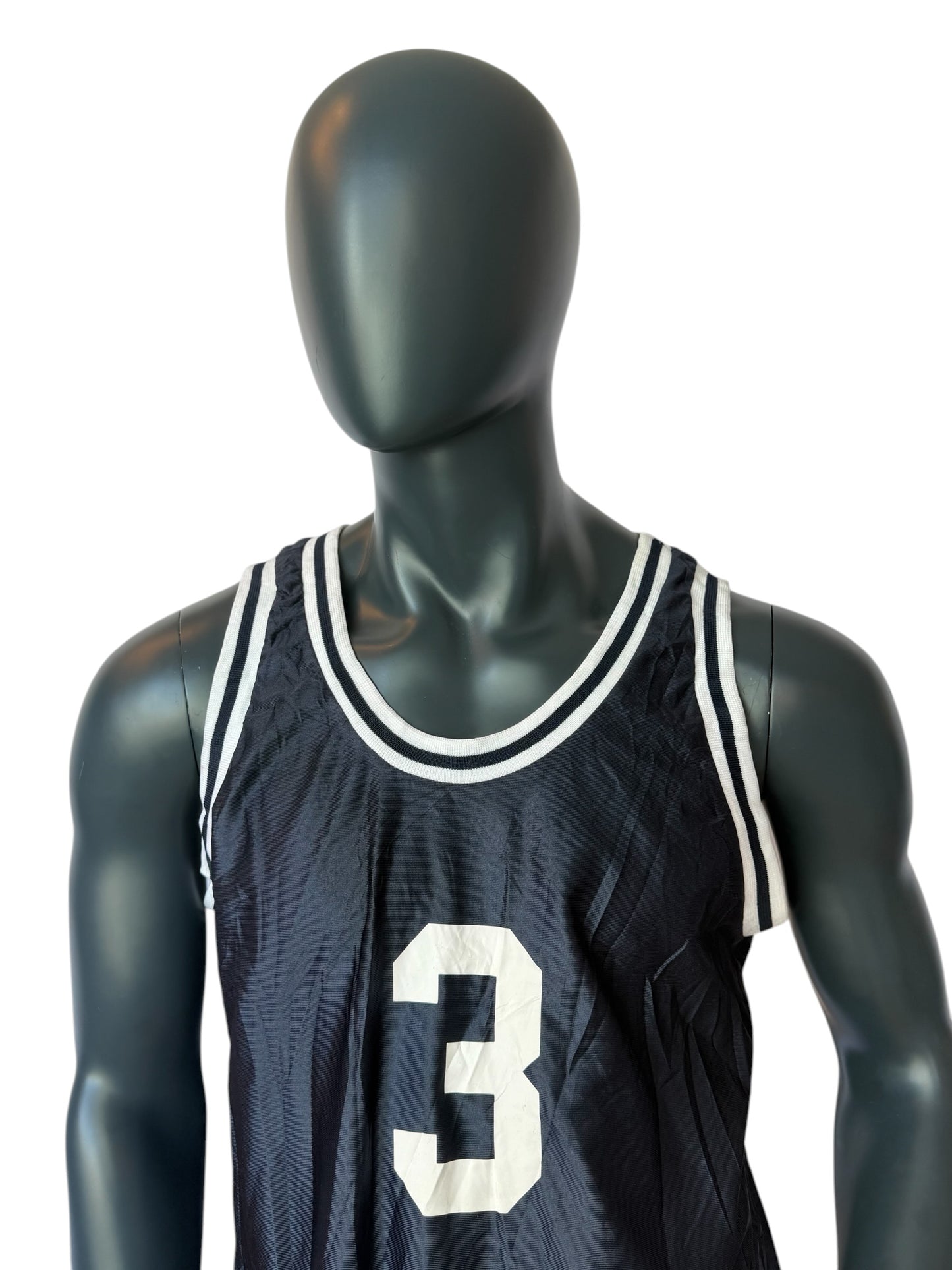 Vintage Basketball Jersey Black Retro Tank Top Streetwear Essential Size L