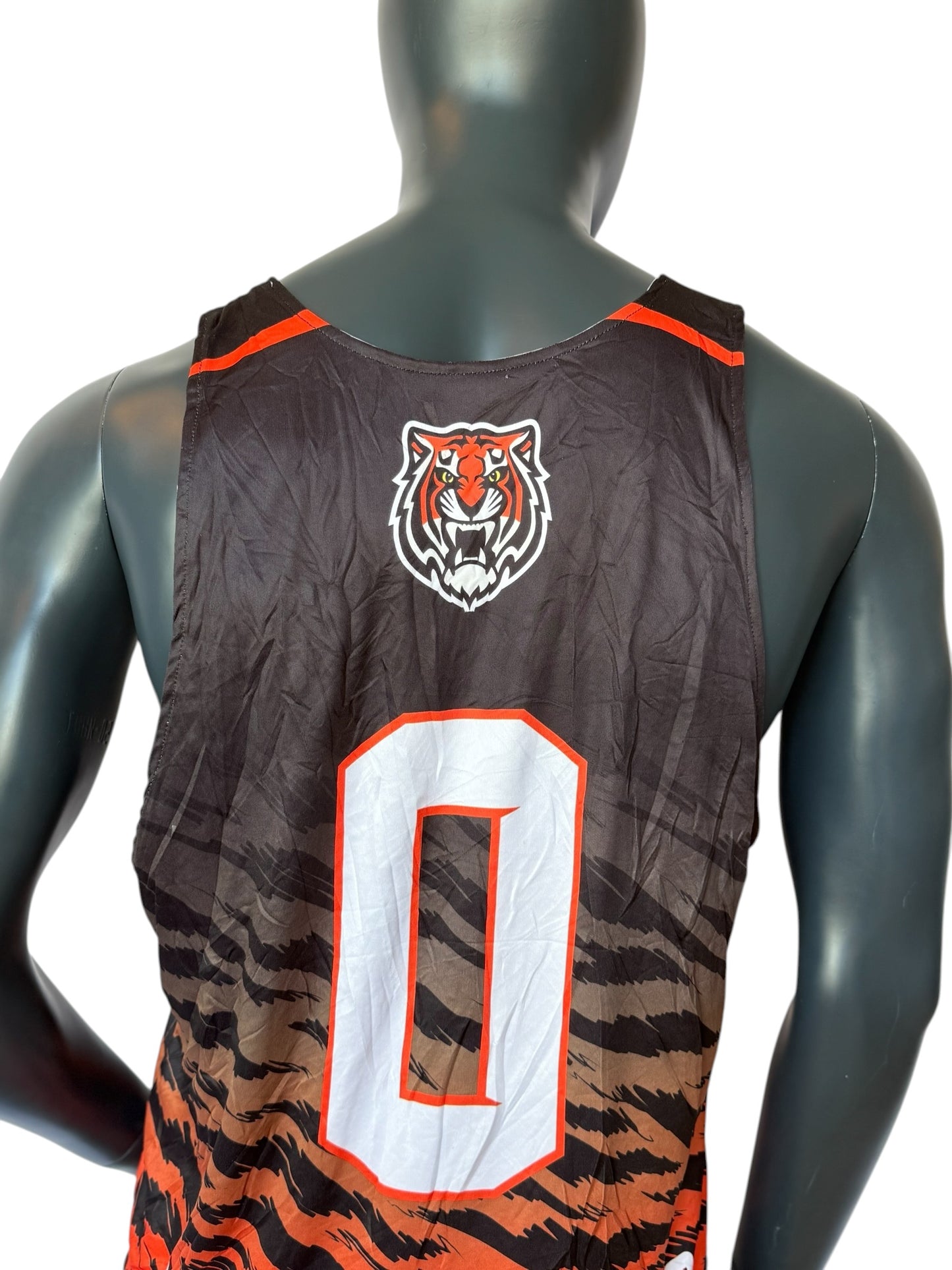 Vintage Reversible Tigers Basketball Jersey Double Face Retro College Style Wendbar Streetwear Size S/M