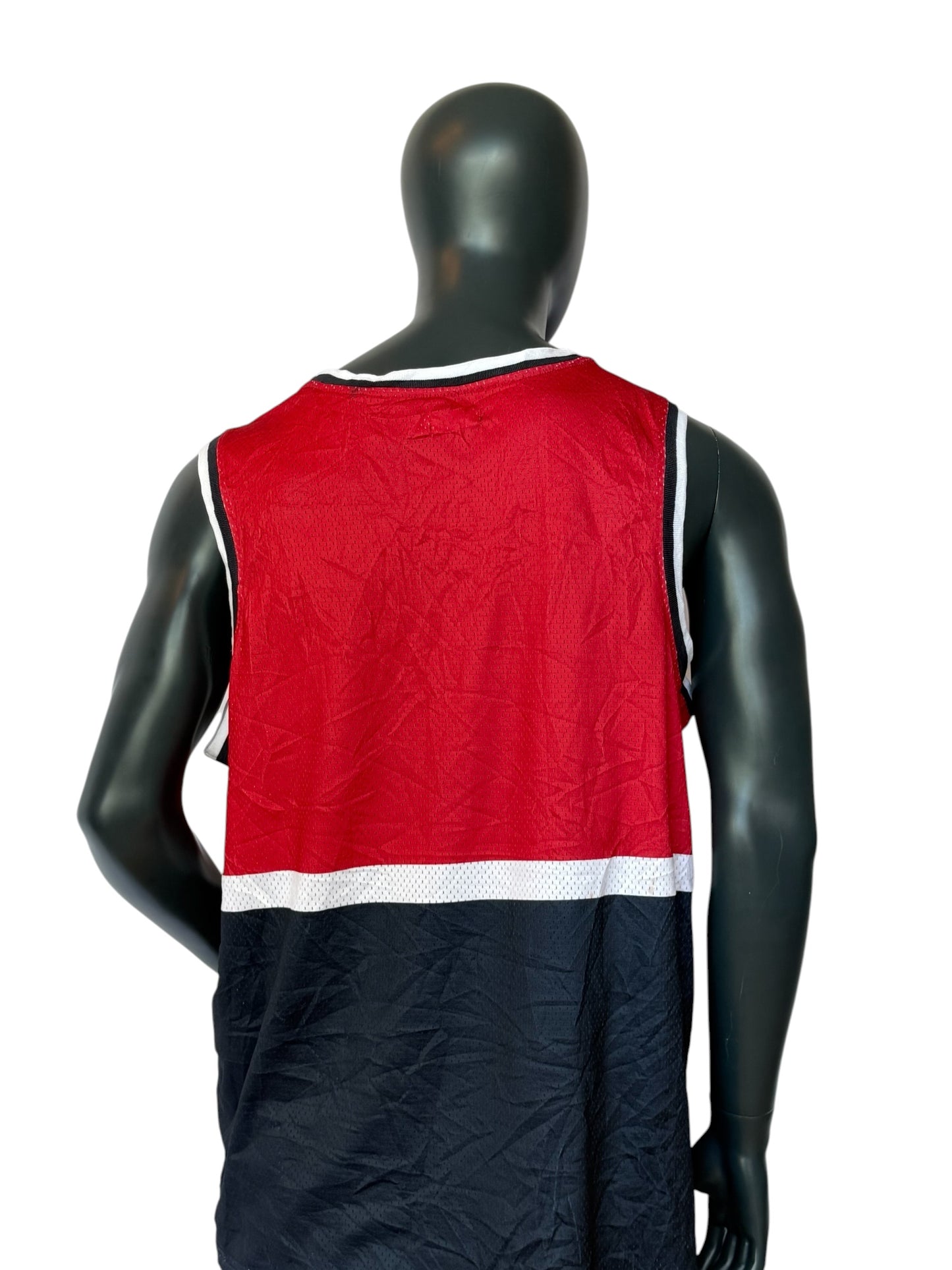 Vintage Street Bullies Basketball Jersey Retro Chicago Bulls Style Red Black Stars Size XXL