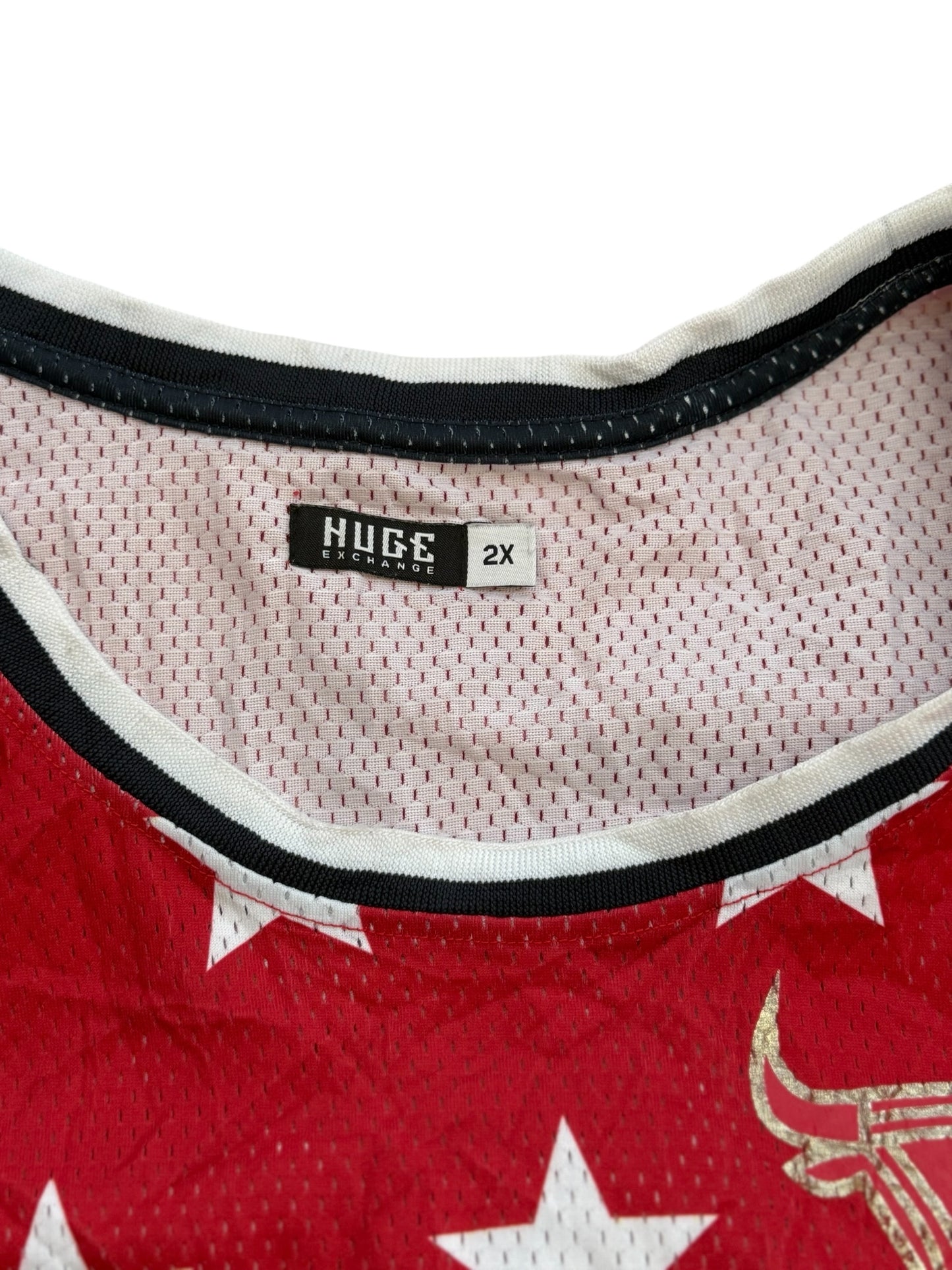 Vintage Street Bullies Basketball Jersey Retro Chicago Bulls Style Red Black Stars Size XXL