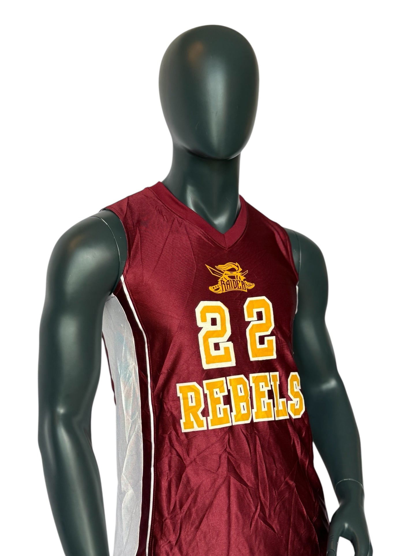 Vintage Rebels 22 Basketball Reversible Jersey Double Face Red White College Style Size M