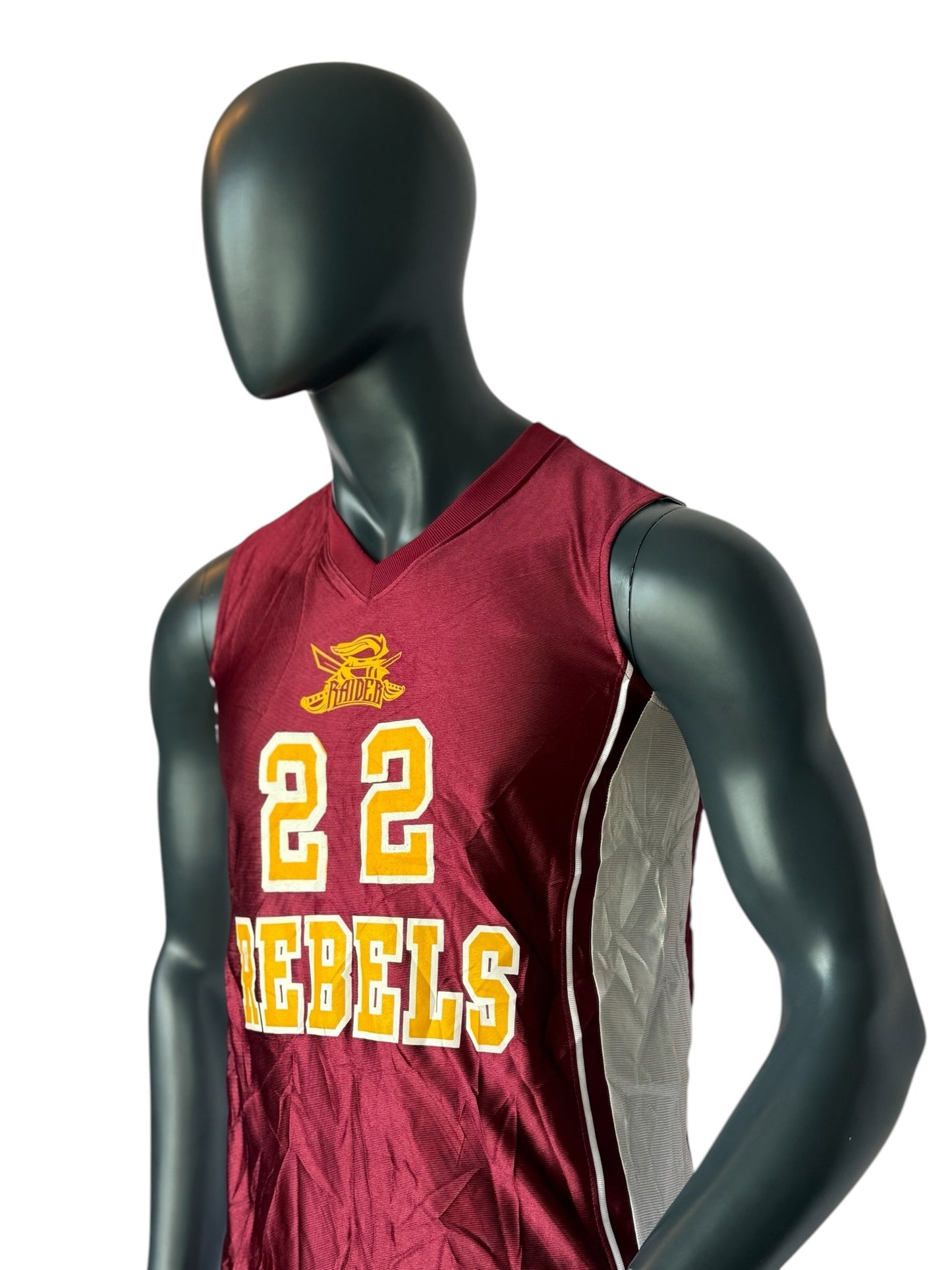 Vintage Rebels 22 Basketball Reversible Jersey Double Face Red White College Style Size M