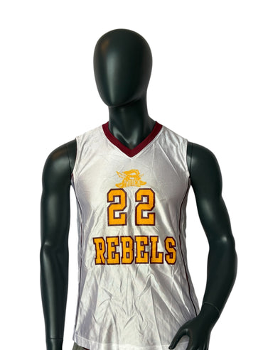 Vintage Rebels 22 Basketball Reversible Jersey Double Face Red White College Style Size M