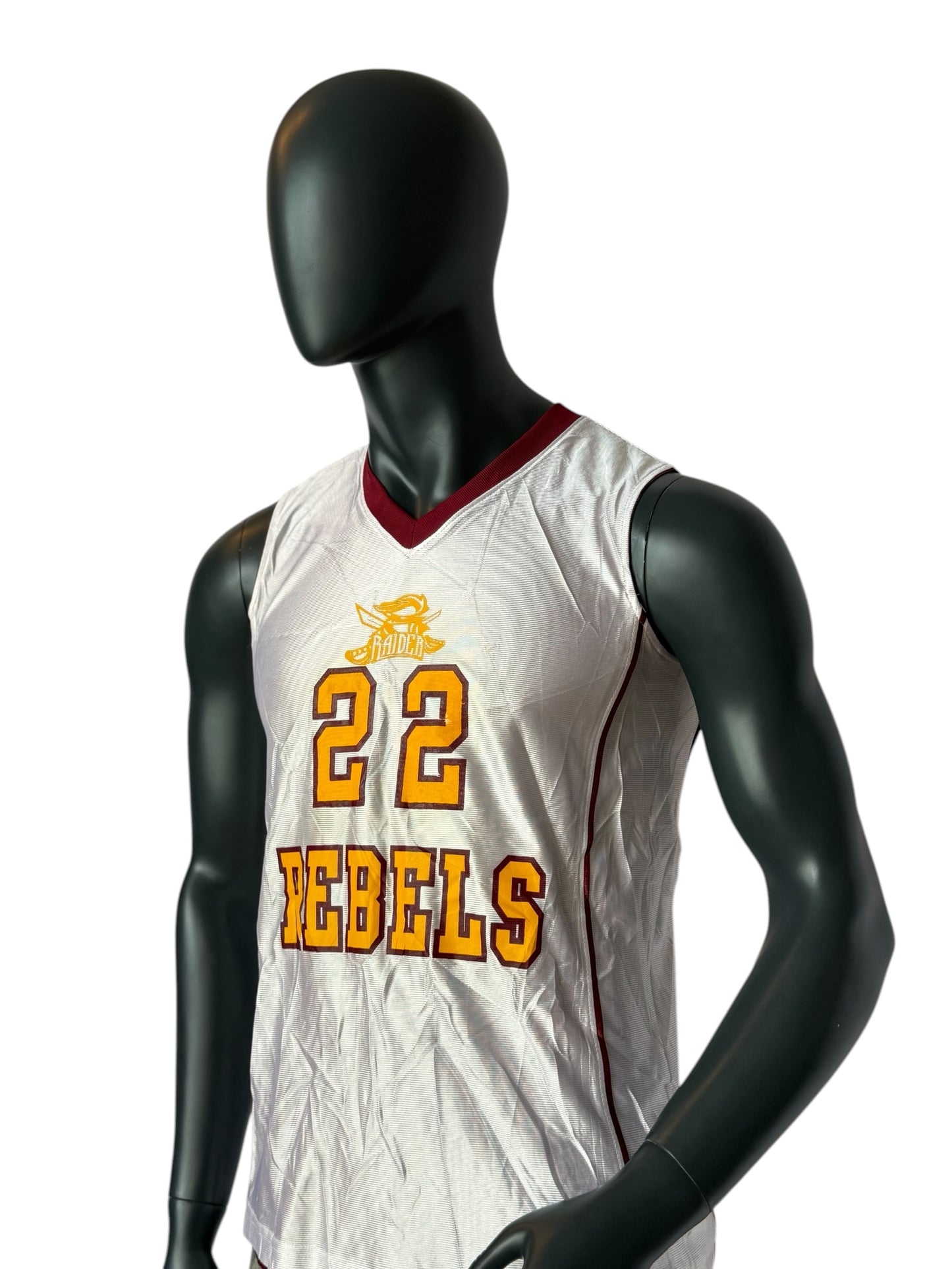 Vintage Rebels 22 Basketball Reversible Jersey Double Face Red White College Style Size M