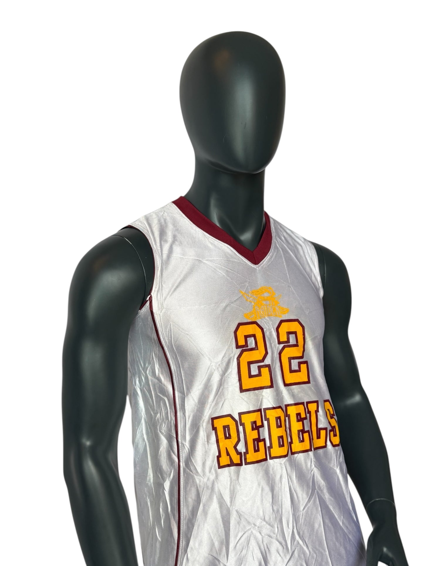 Vintage Rebels 22 Basketball Reversible Jersey Double Face Red White College Style Size M