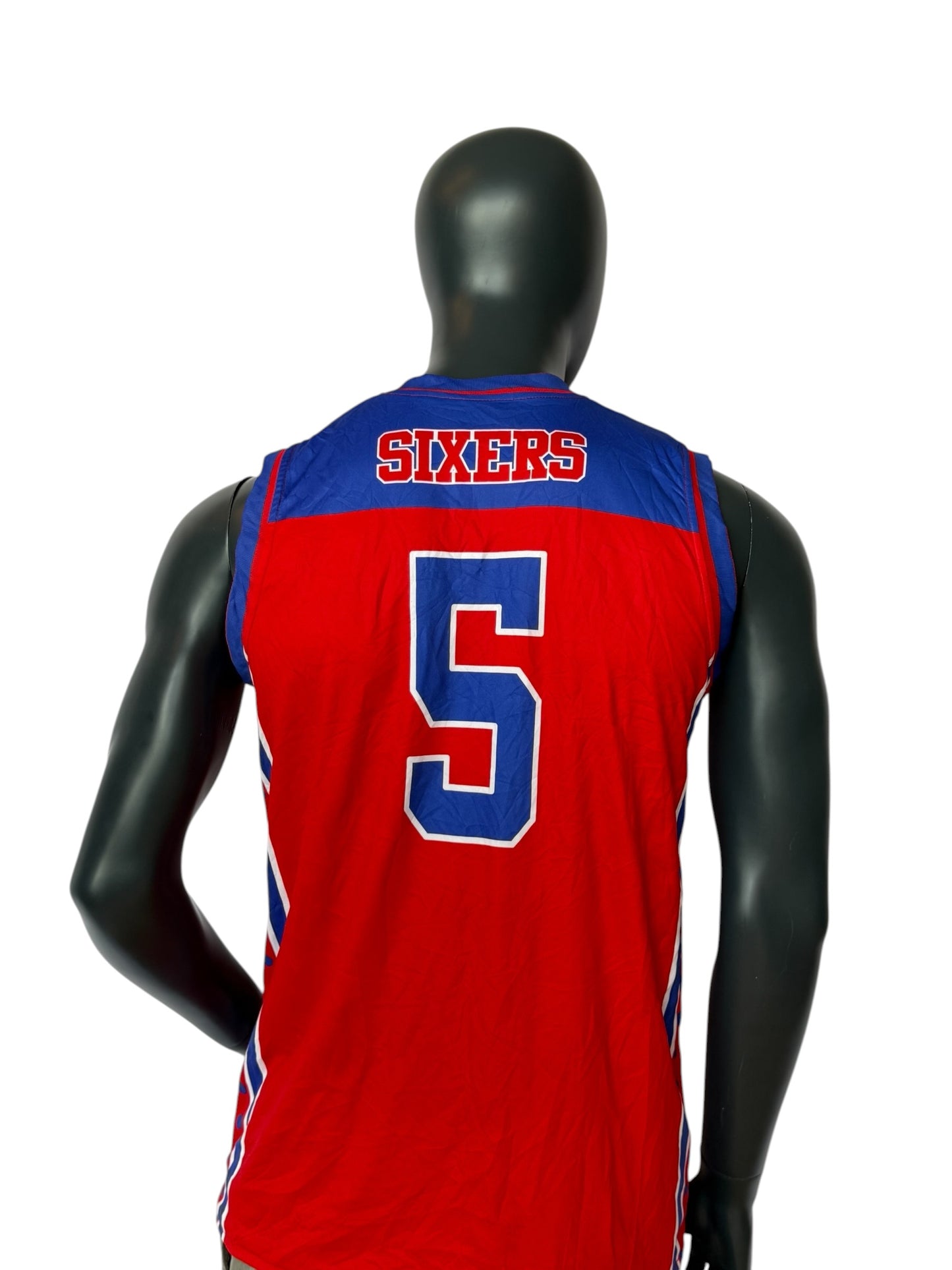 Vintage The Ville Sixers Reversible Basketball Jersey Double Face Red Blue Retro NBA Size M