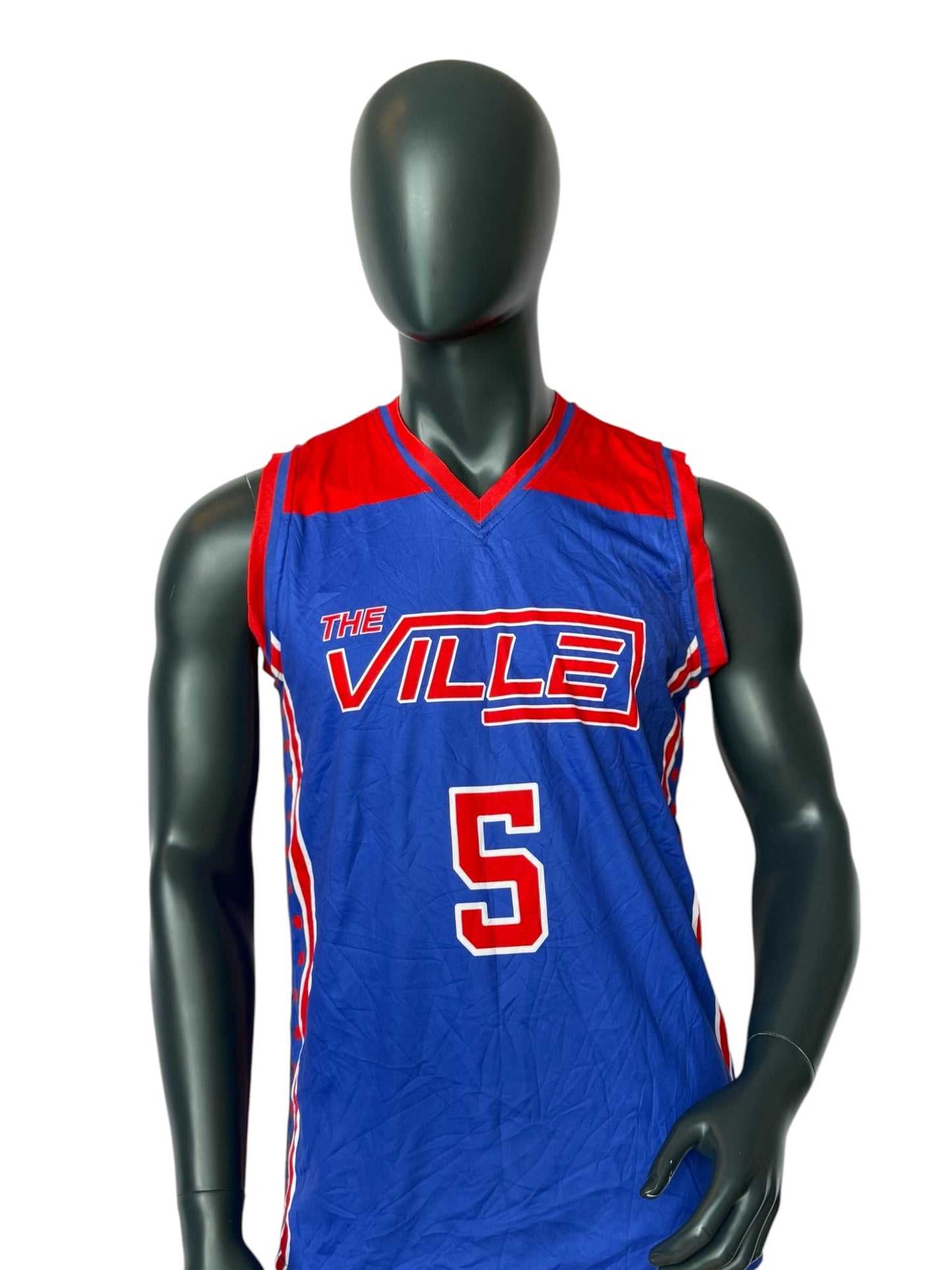 Vintage The Ville Sixers Reversible Basketball Jersey Double Face Red Blue Retro NBA Size M
