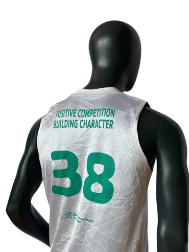 Maillot de basket Vintage YMCA numéro 38 blanc vert sportswear rétro débardeur en maille taille M