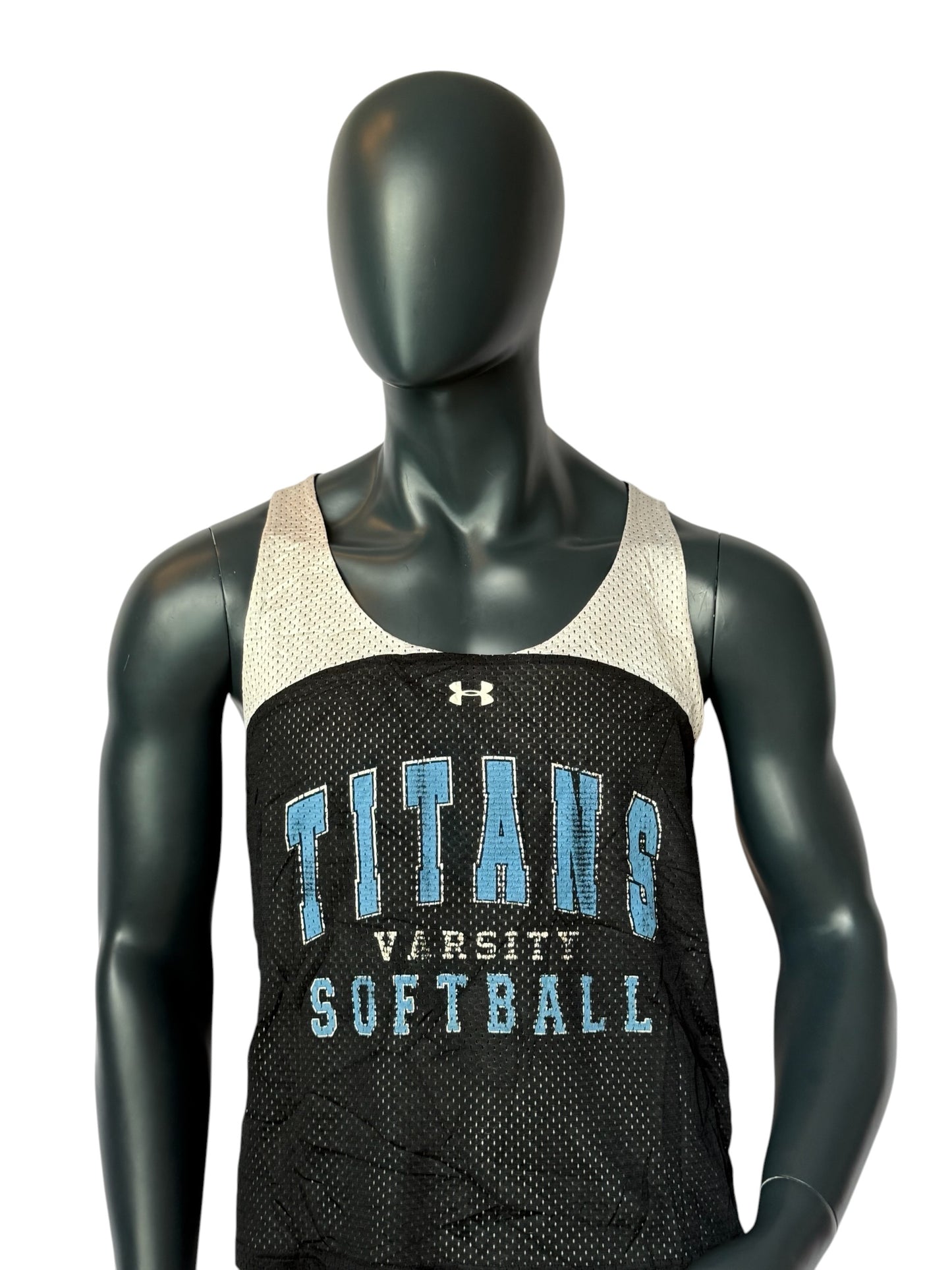 Vintage Titans Softball Reversible Jersey Schwarz Weiß Under Armour Mesh Tank Streetwear Unisex Size S
