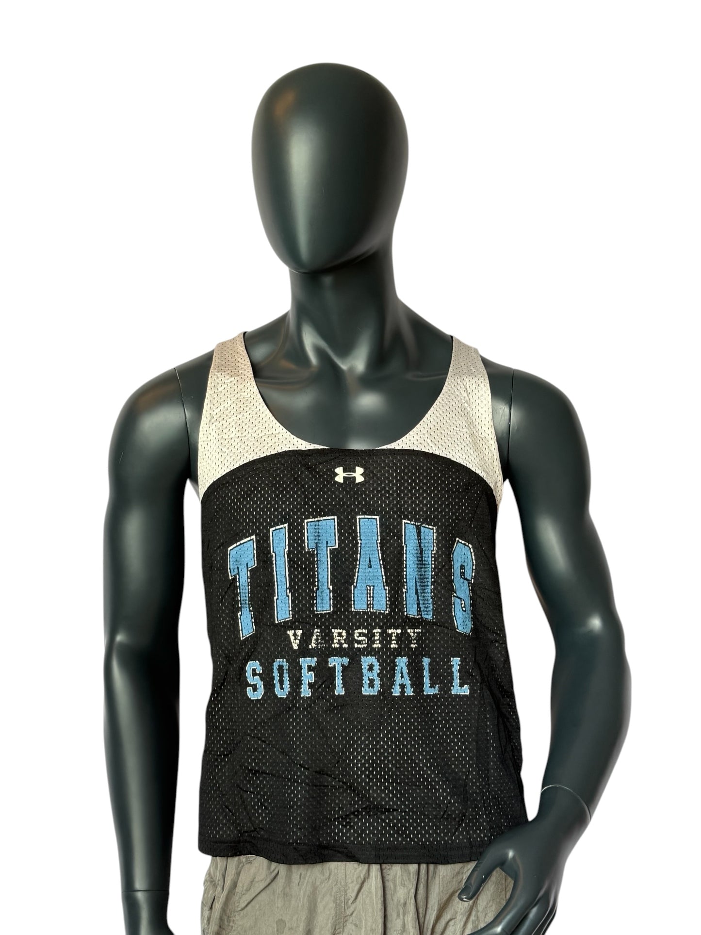 Vintage Titans Softball Reversible Jersey Schwarz Weiß Under Armour Mesh Tank Streetwear Unisex Size S