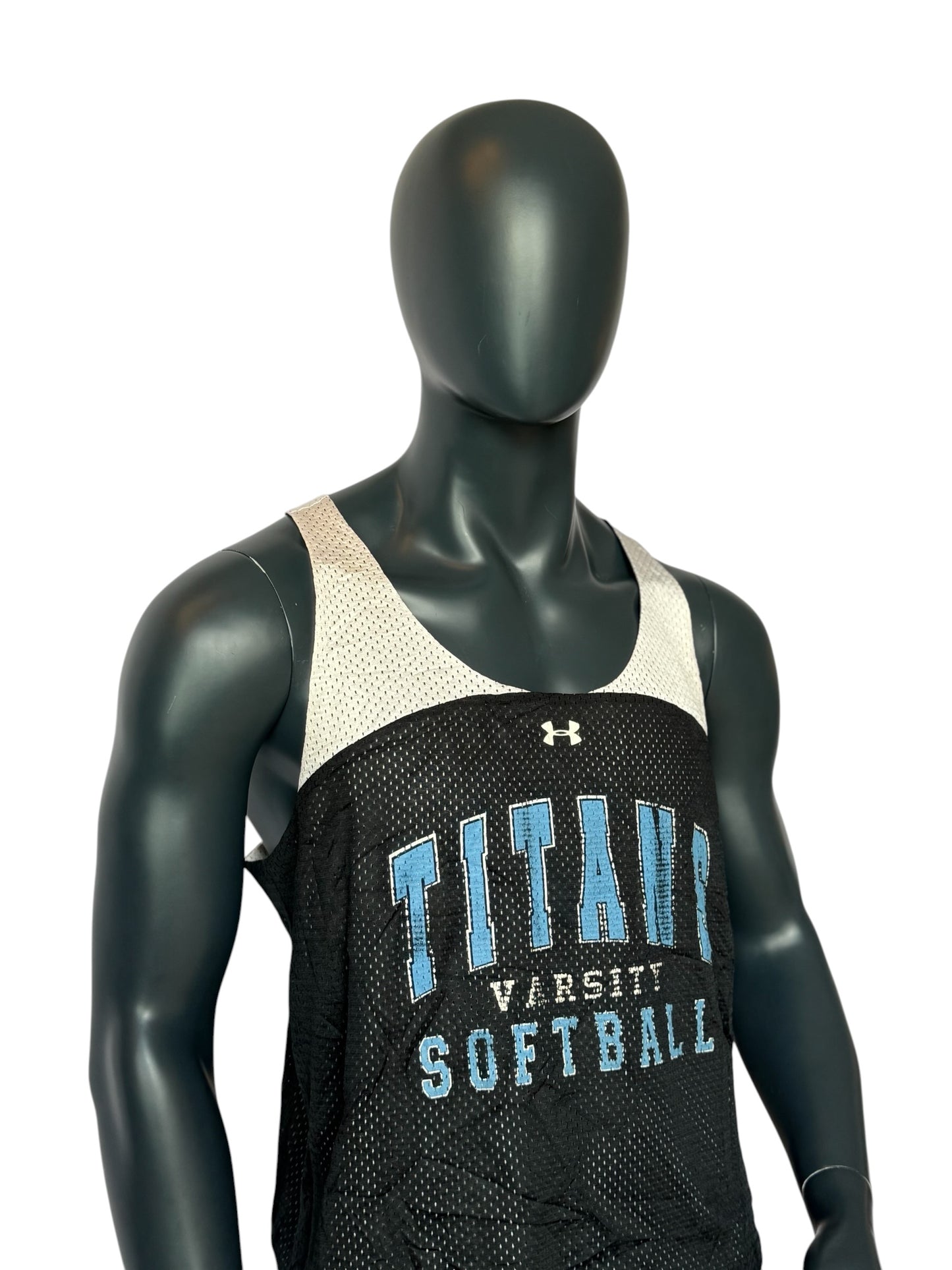 Vintage Titans Softball Reversible Jersey Schwarz Weiß Under Armour Mesh Tank Streetwear Unisex Size S