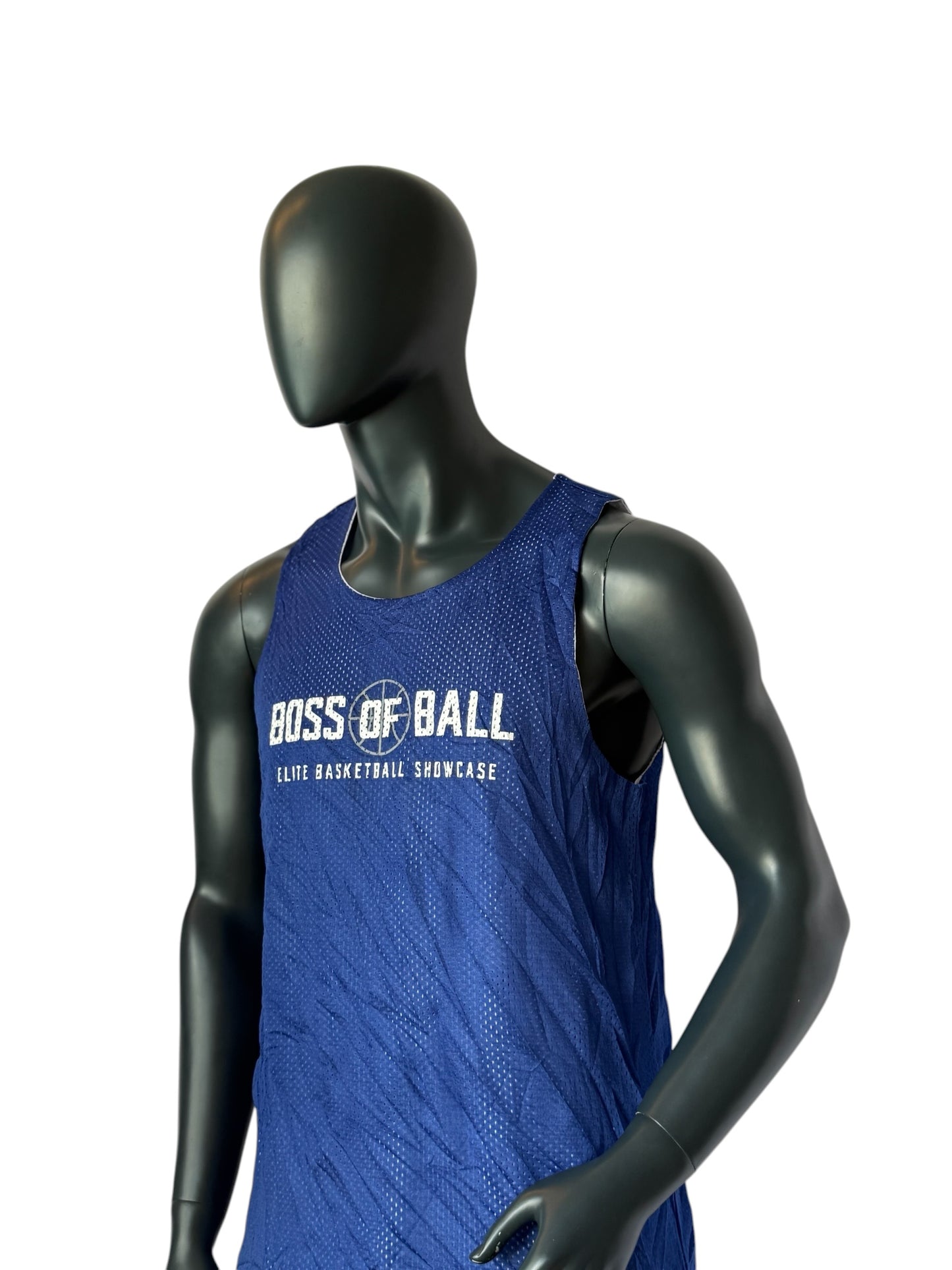 Vintage Boss Of Ball Basketball Jersey Blau Number 42 Mesh Tank Retro Streetwear Unisex Size L