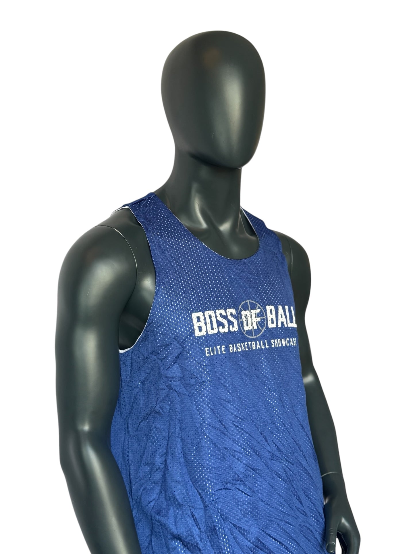 Vintage Boss Of Ball Basketball Jersey Blau Number 42 Mesh Tank Retro Streetwear Unisex Size L