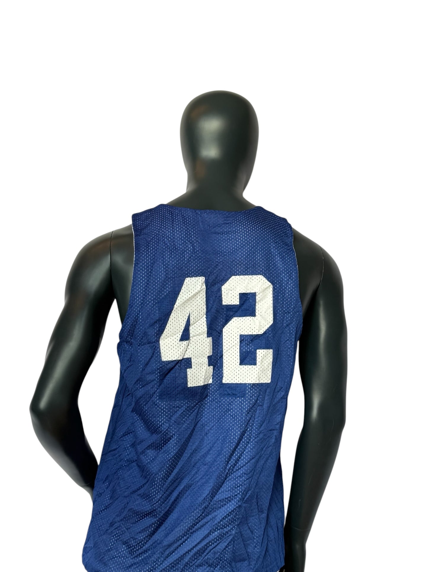 Vintage Boss Of Ball Basketball Jersey Blau Number 42 Mesh Tank Retro Streetwear Unisex Size L